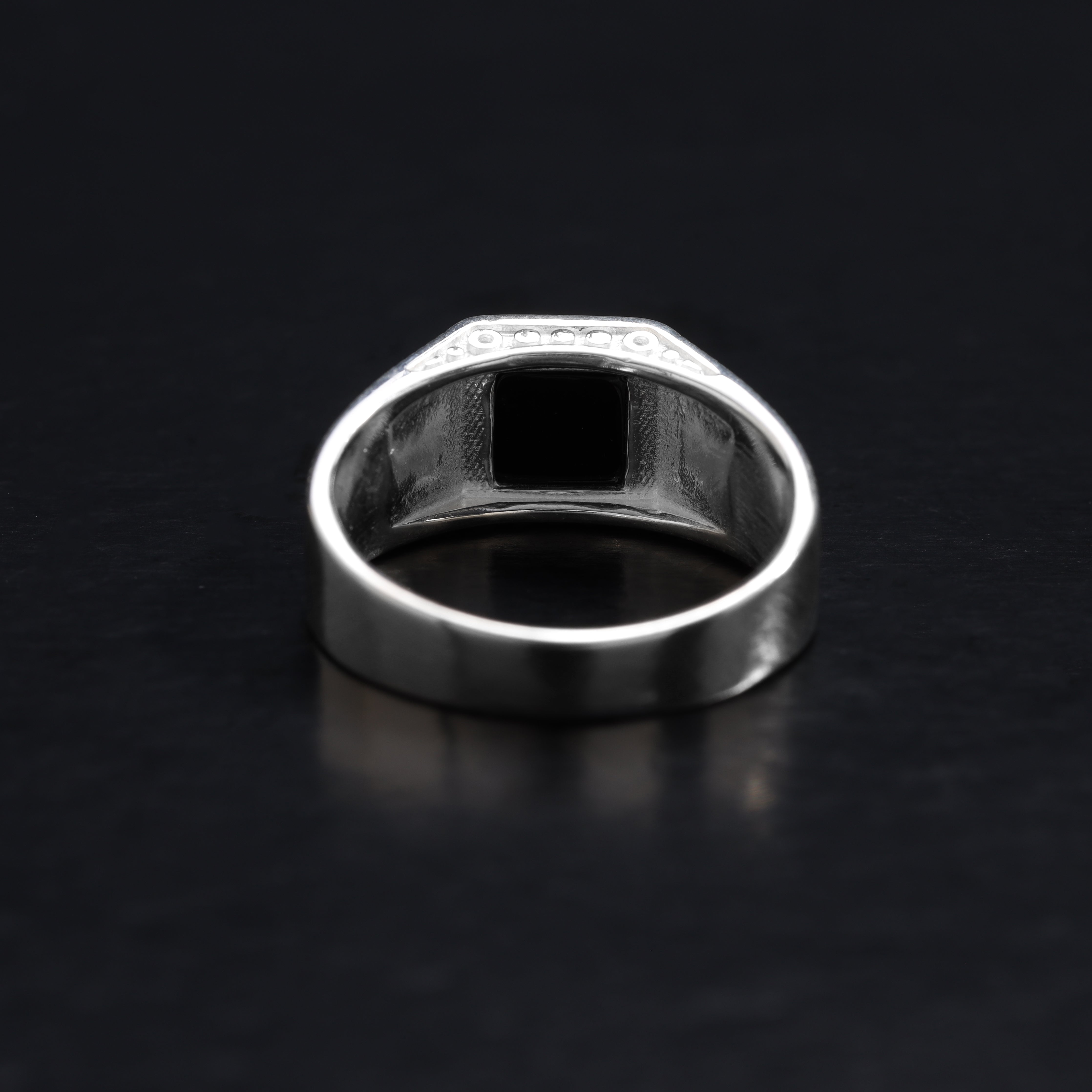 Onyx Silberring aus 925 Sterlingsilber Größe 8-12 - Taipan Schmuck