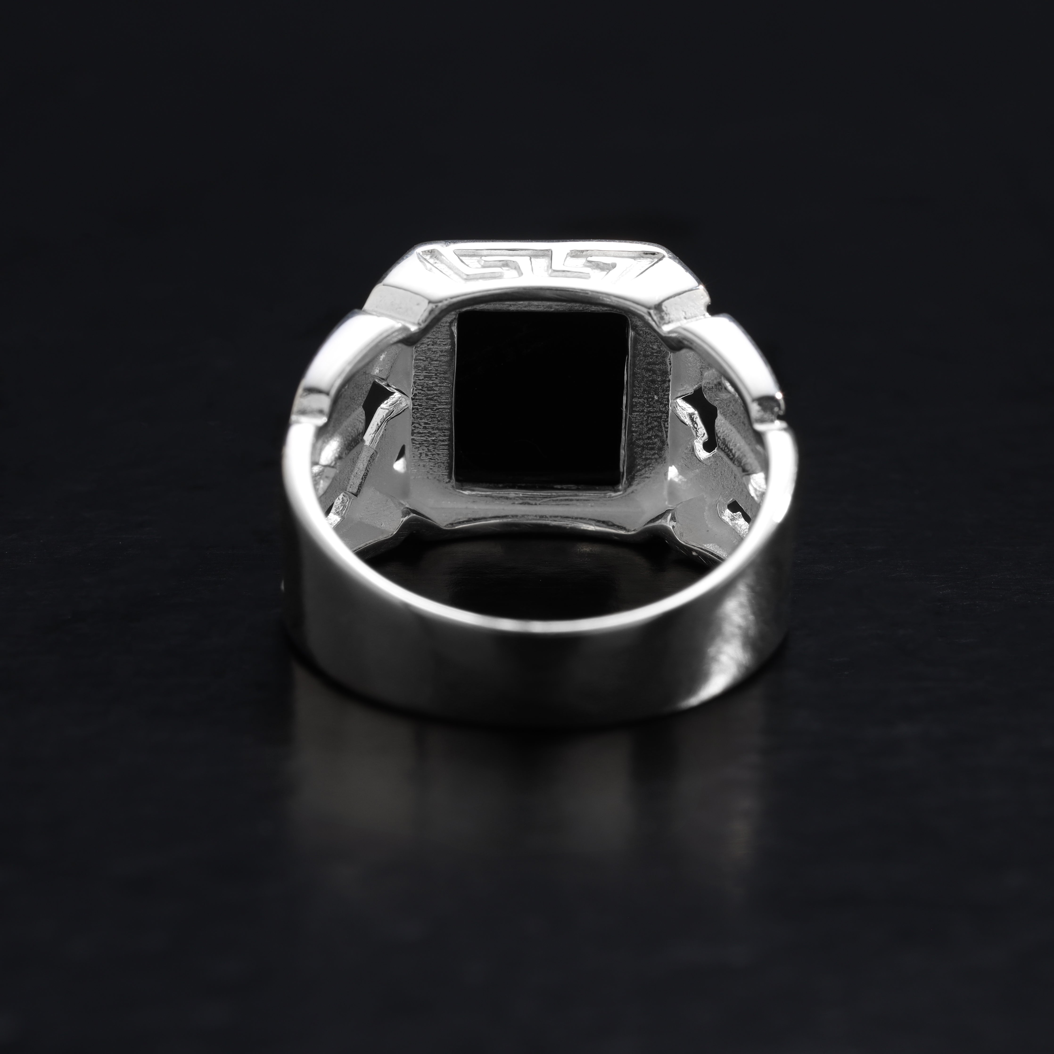 Onyx Silberring aus 925 Sterlingsilber Größe 8-12 - Taipan Schmuck