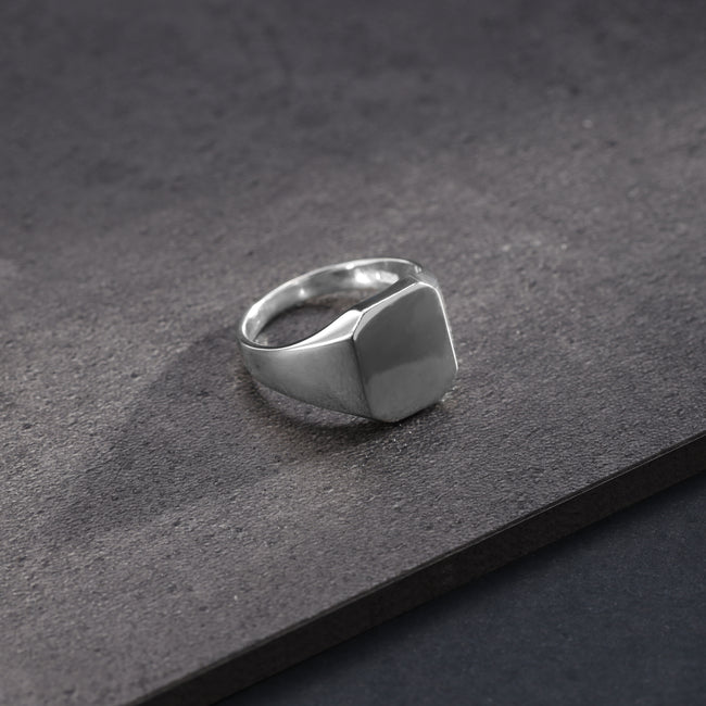 5. Bild von Eleganter Siegelring Silberring aus 925 Sterlingsilber Größe 8-12