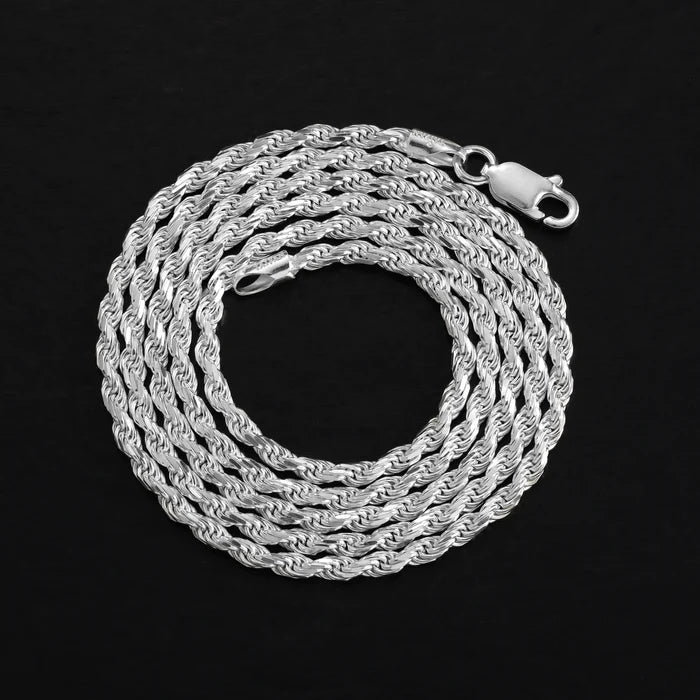 Set - 2,3mm Kordelkette Rope Chain 925 Sterling Silber - Kostenloses Armband - Taipan Schmuck