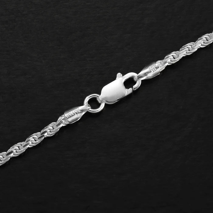 Set - 2,3mm Kordelkette Rope Chain 925 Sterling Silber - Kostenloses Armband - Taipan Schmuck