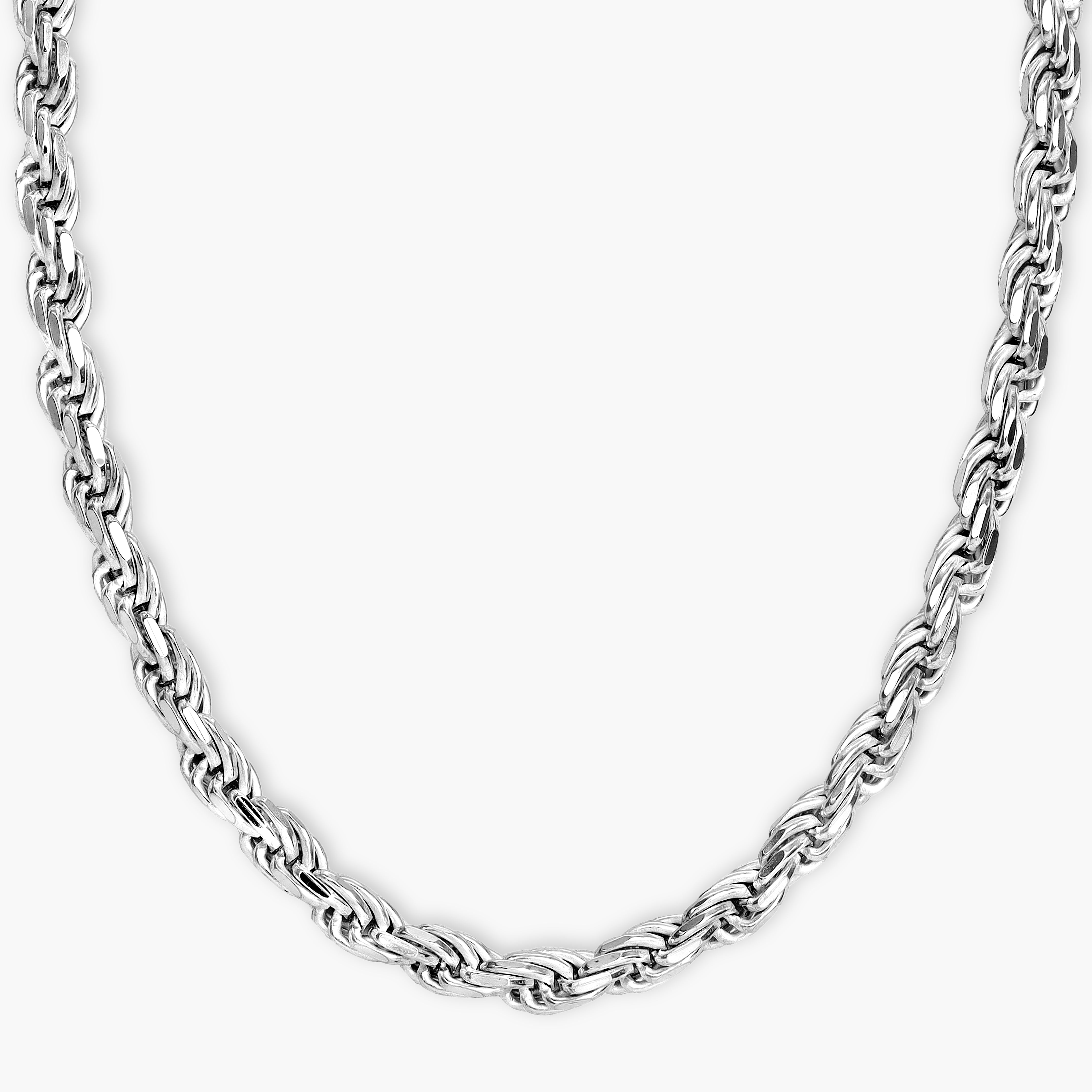 Kordelkette Rope Chain 3,5mm - 925 Silber diamantiert