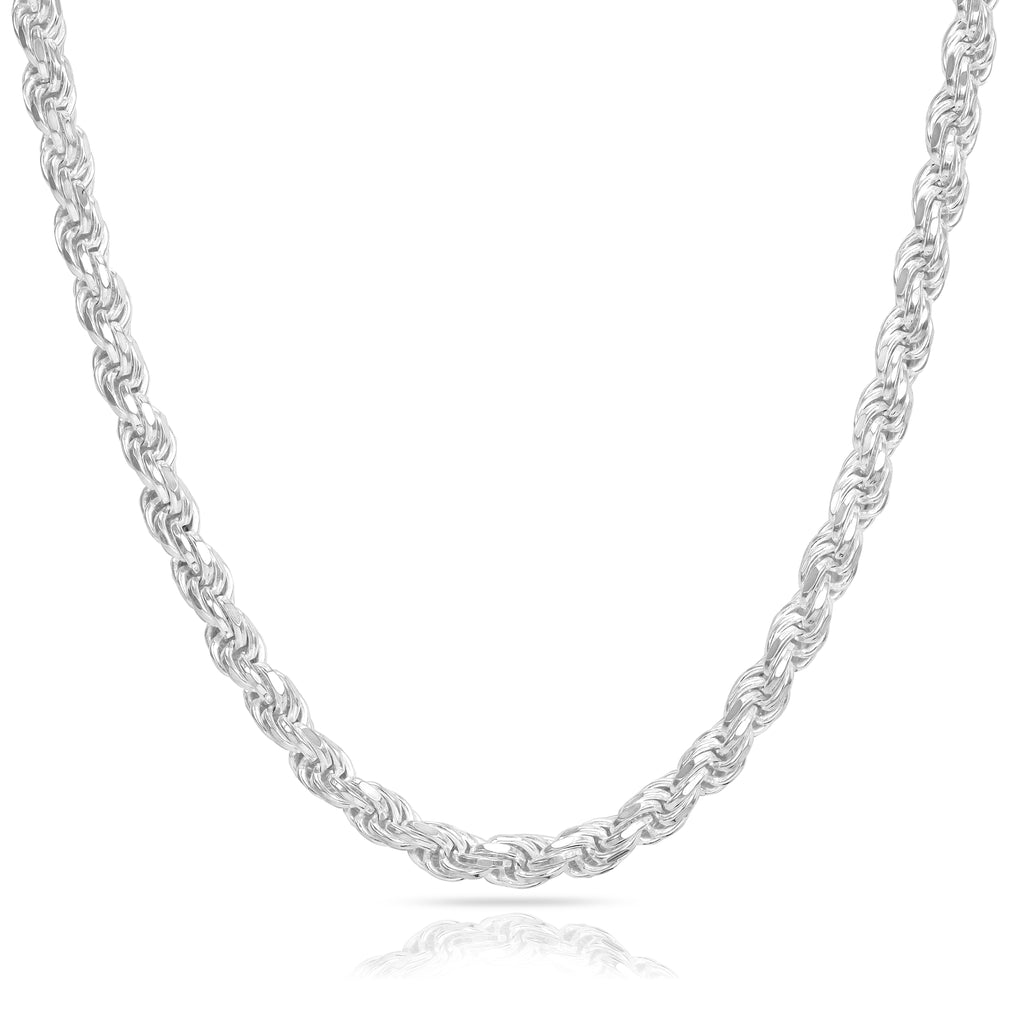 Kordelkette 5mm aus 925 Silber – massive Rope Chain
