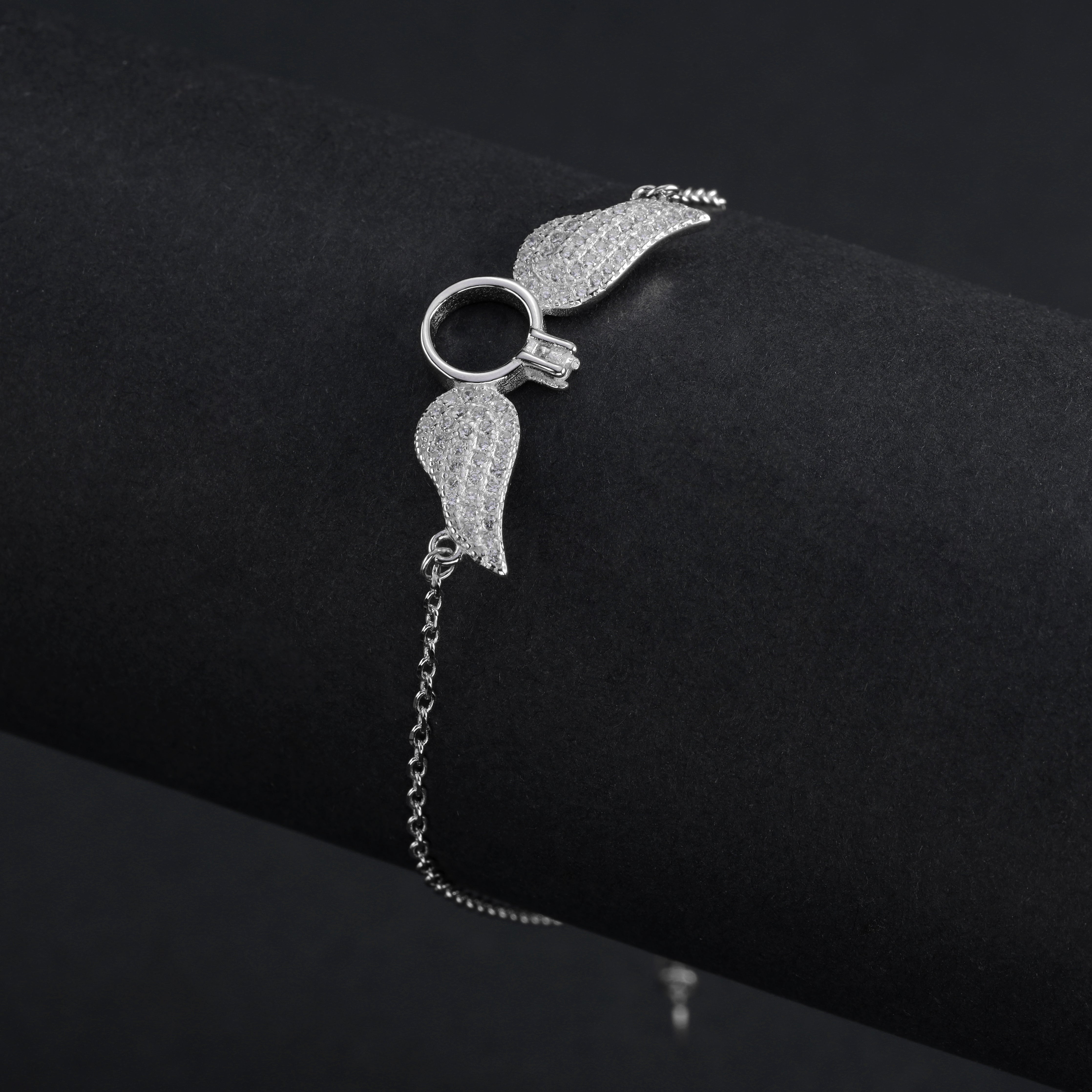 Damen Ankerkette Armband mit Flügel Motiv - aus 925 Sterlingsilber - Taipan Schmuck