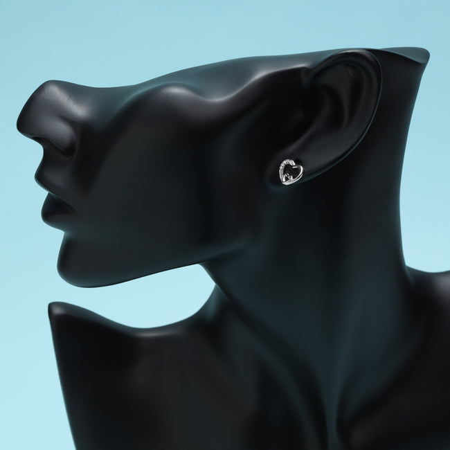 4. Bild von Damen Ohrstecker Zirknonia Ohrringe Herz aus 925 Sterlingsilber