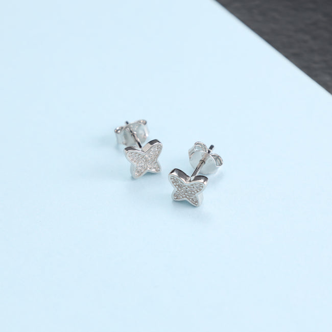 2. Bild von Damen Ohrstecker Zirkonia Ohrringe Schmetterling aus 925 Sterlingsilber