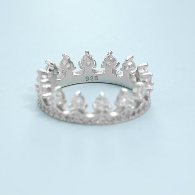 4. Bild von Damen Silberring Krone Königing Queen Zirkonia Ring Größe 6-9 aus 925 Sterlingsilber