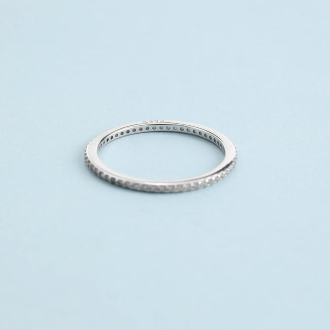 4. Bild von Feiner Bandring Damen Silberring Zirkonia Ring Größe 6-8 aus 925 Sterlingsilber