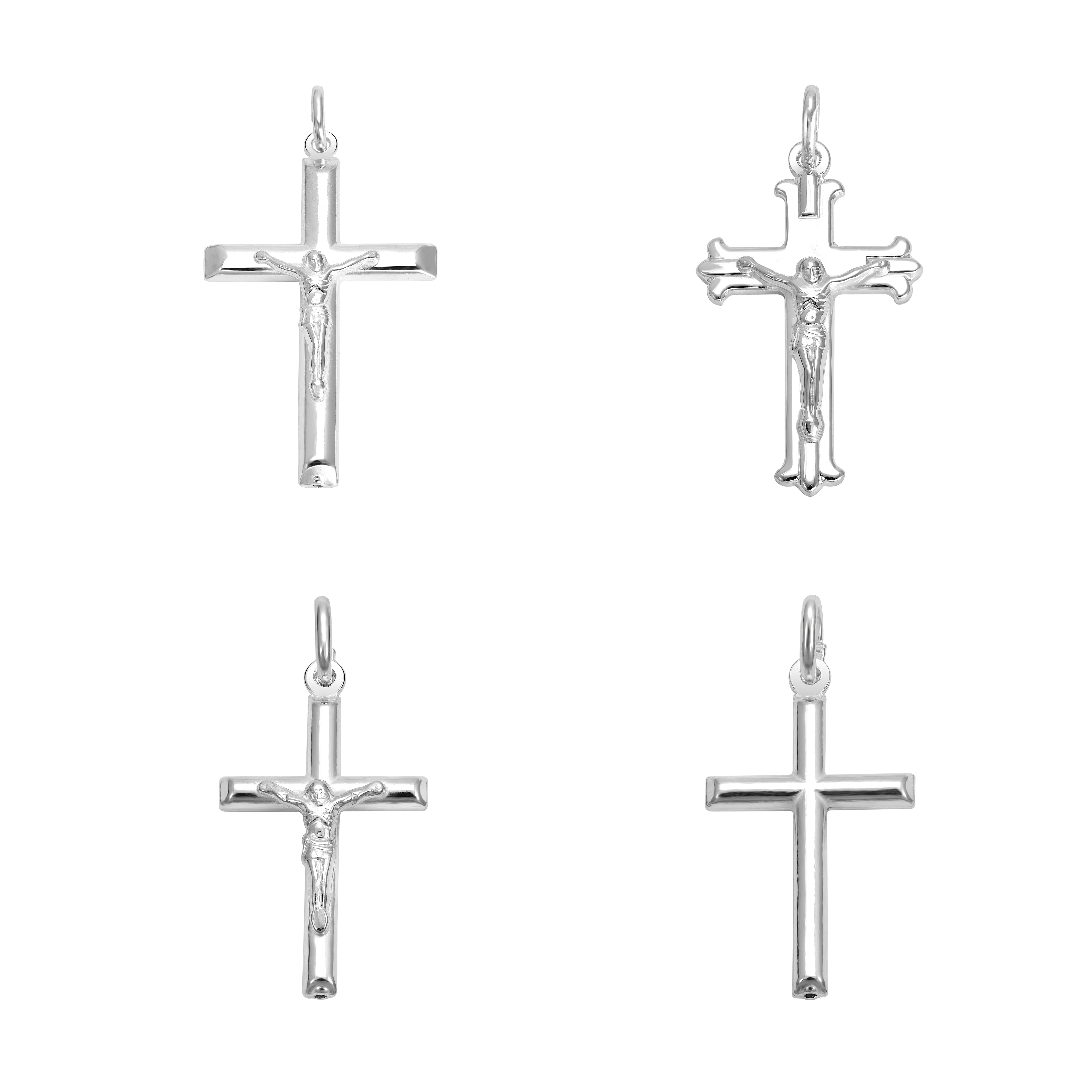 Various cross pendants made of 925 sterling silver 