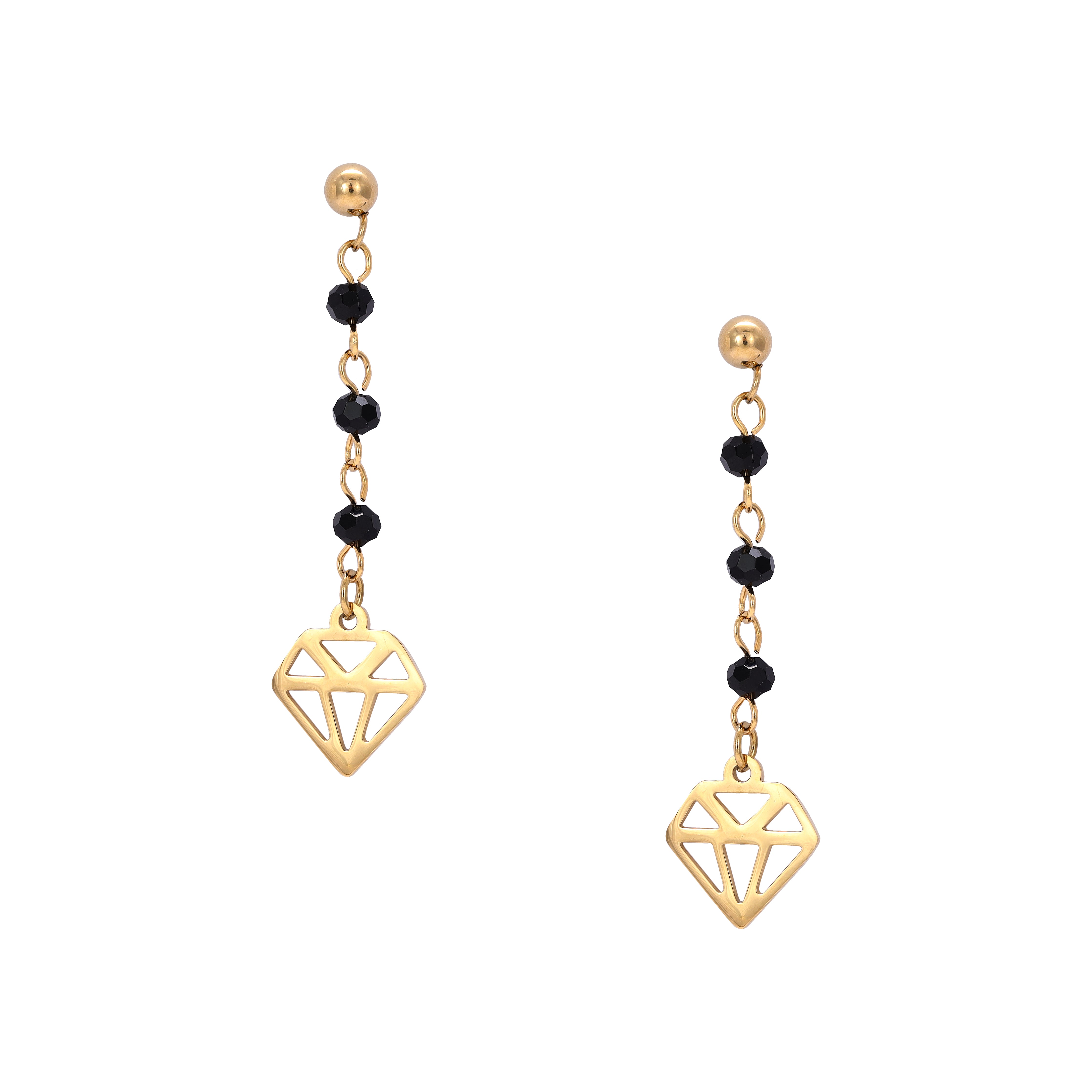 Women's Diamond Earrings made of Stainless Steel 18K Gold Plated