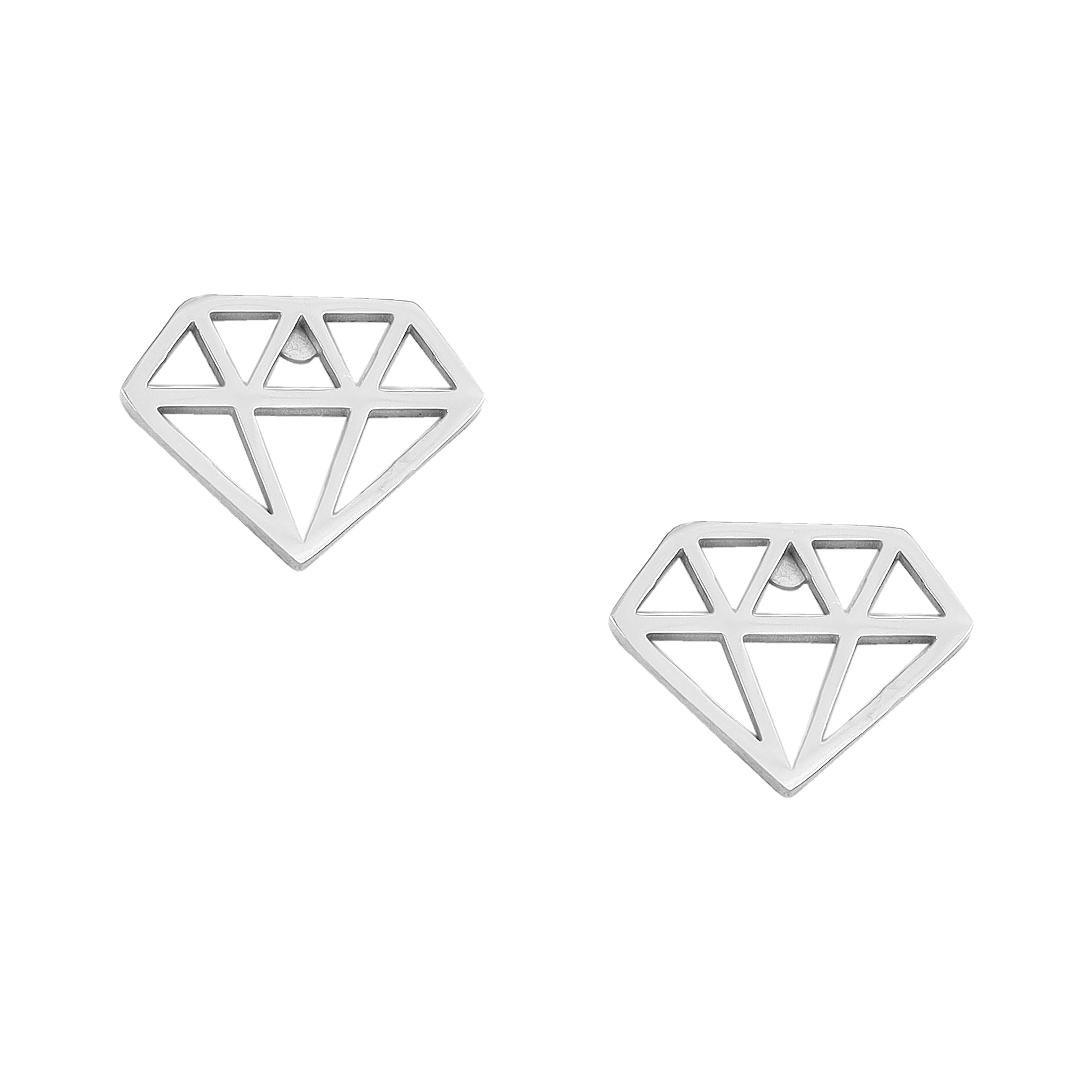 Ladies diamond earrings made of stainless steel