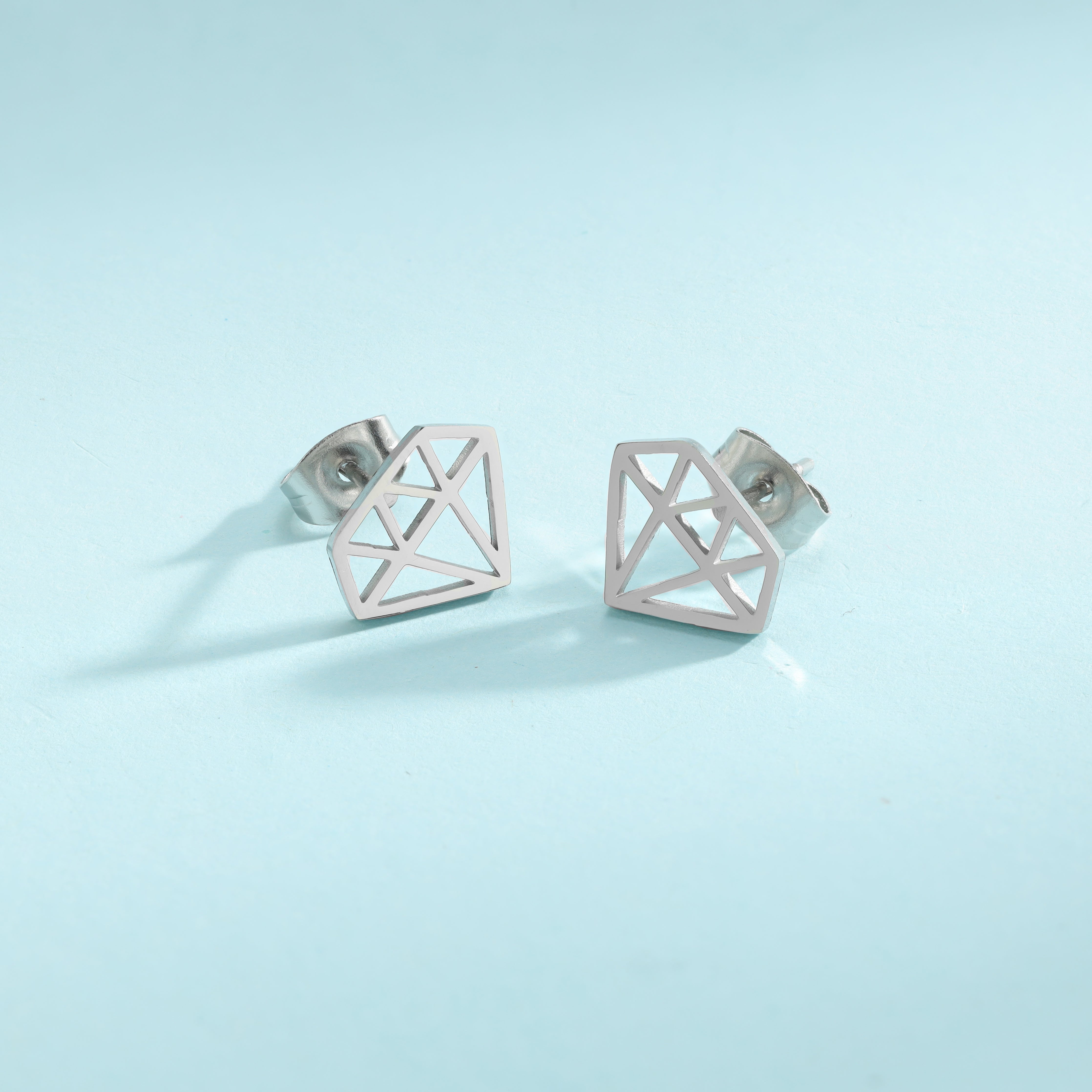 Ladies diamond earrings made of stainless steel