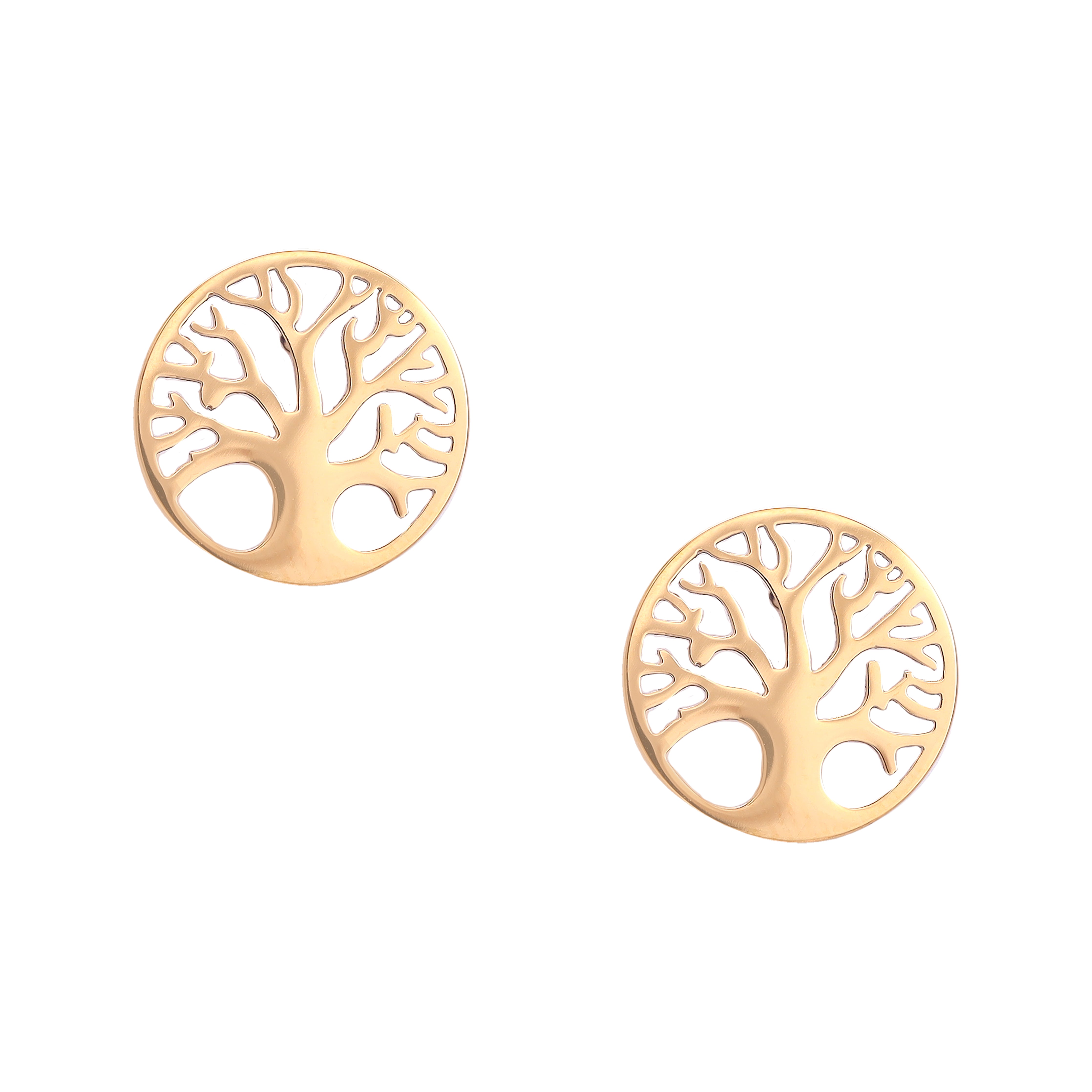 Damen Tree of Life Ohrringe aus Edelstahl 18K Vergoldet