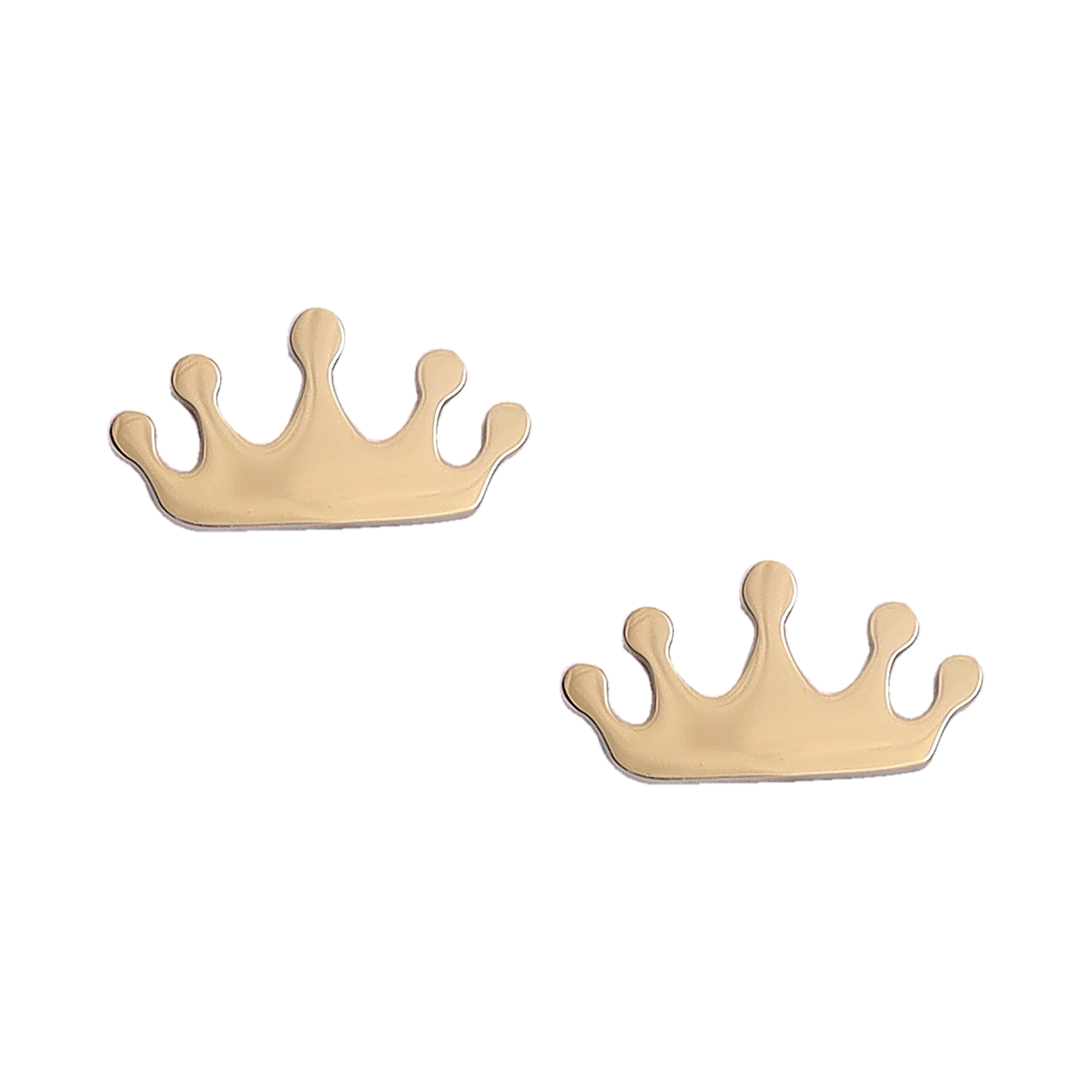 Women's Crown Earrings Studs Made of Stainless Steel 18K Gold Plated