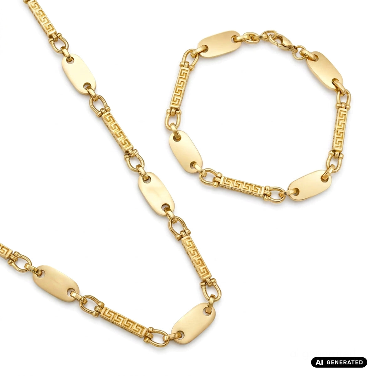 Santorini Set 8,5mm vergoldet – Kette + Armband