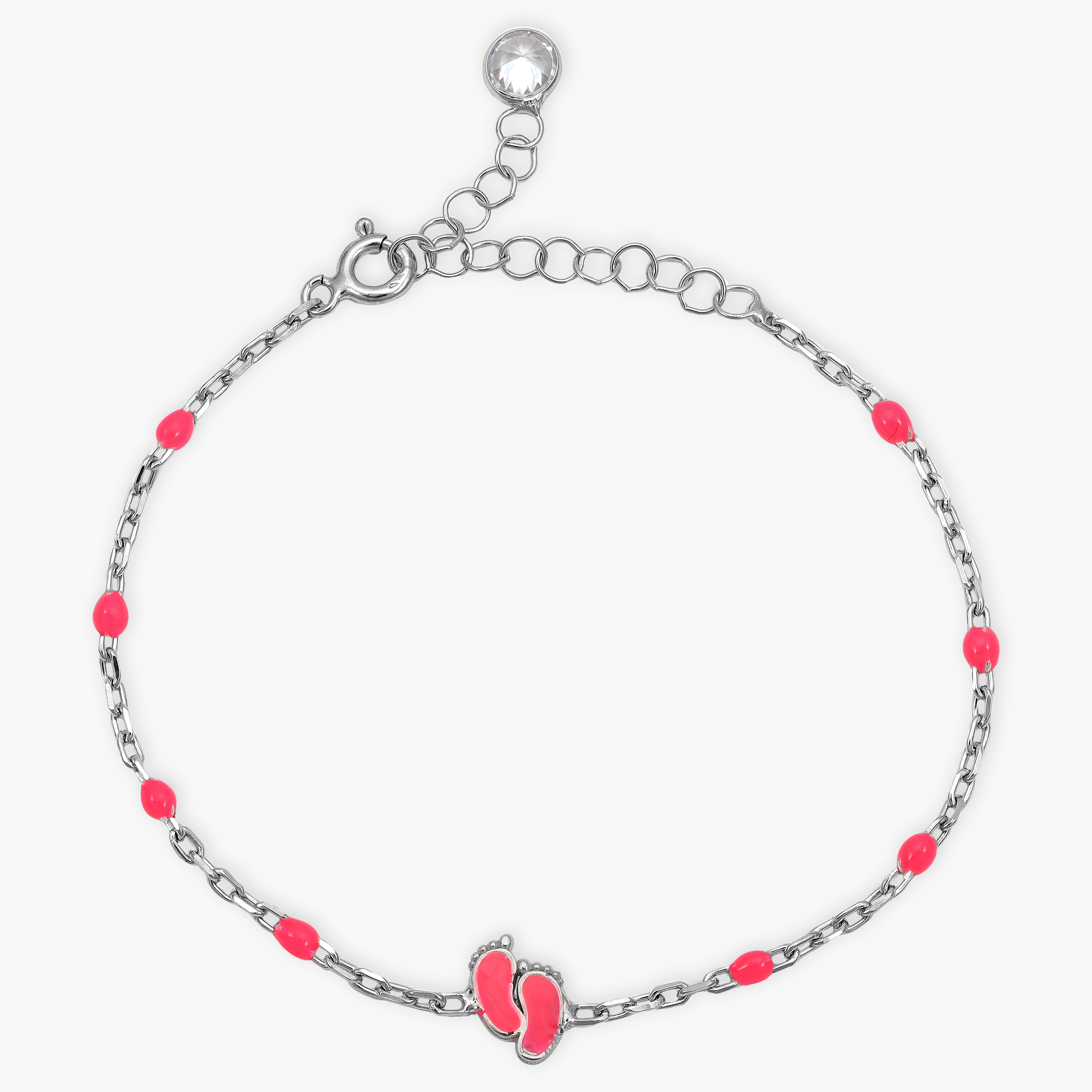 Damen Ankerkette Armband Baby Girl Füße Baby Shower - 925 Silber