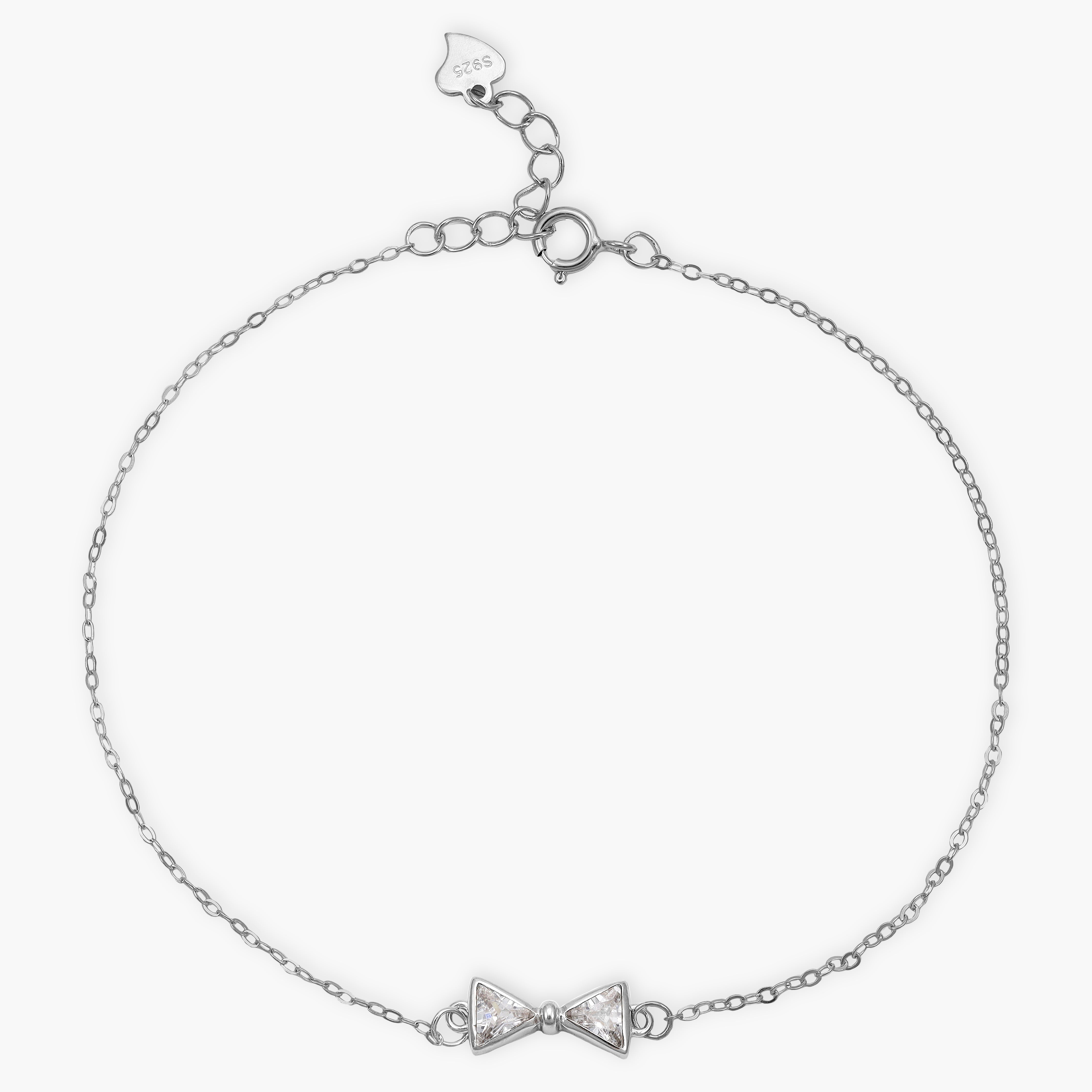 Women's anchor chain bracelet with bow - 925 silver 