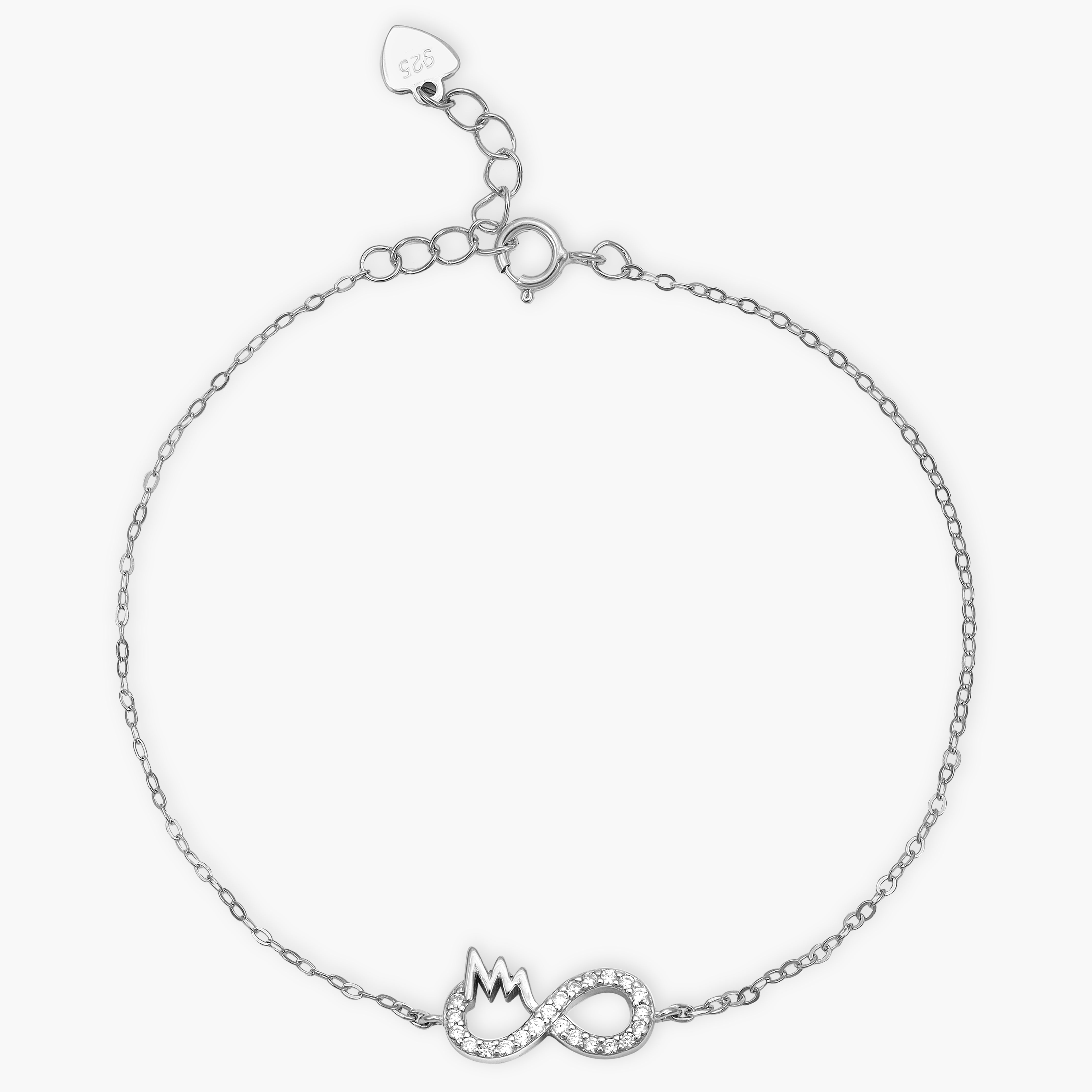 Women's anchor chain with infinity bracelet made of 925 silver 