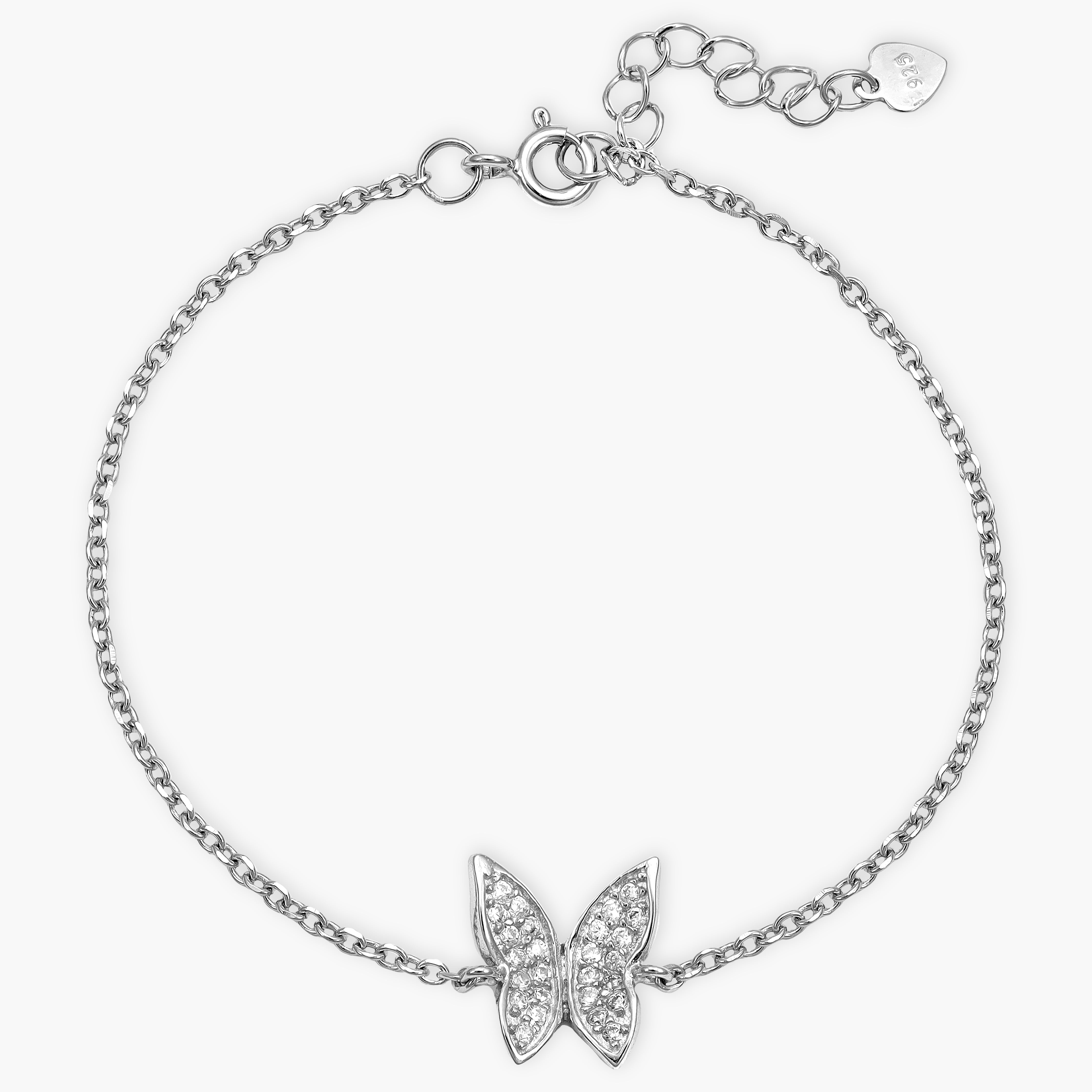 Women's bracelet with butterfly made of 925 silver 