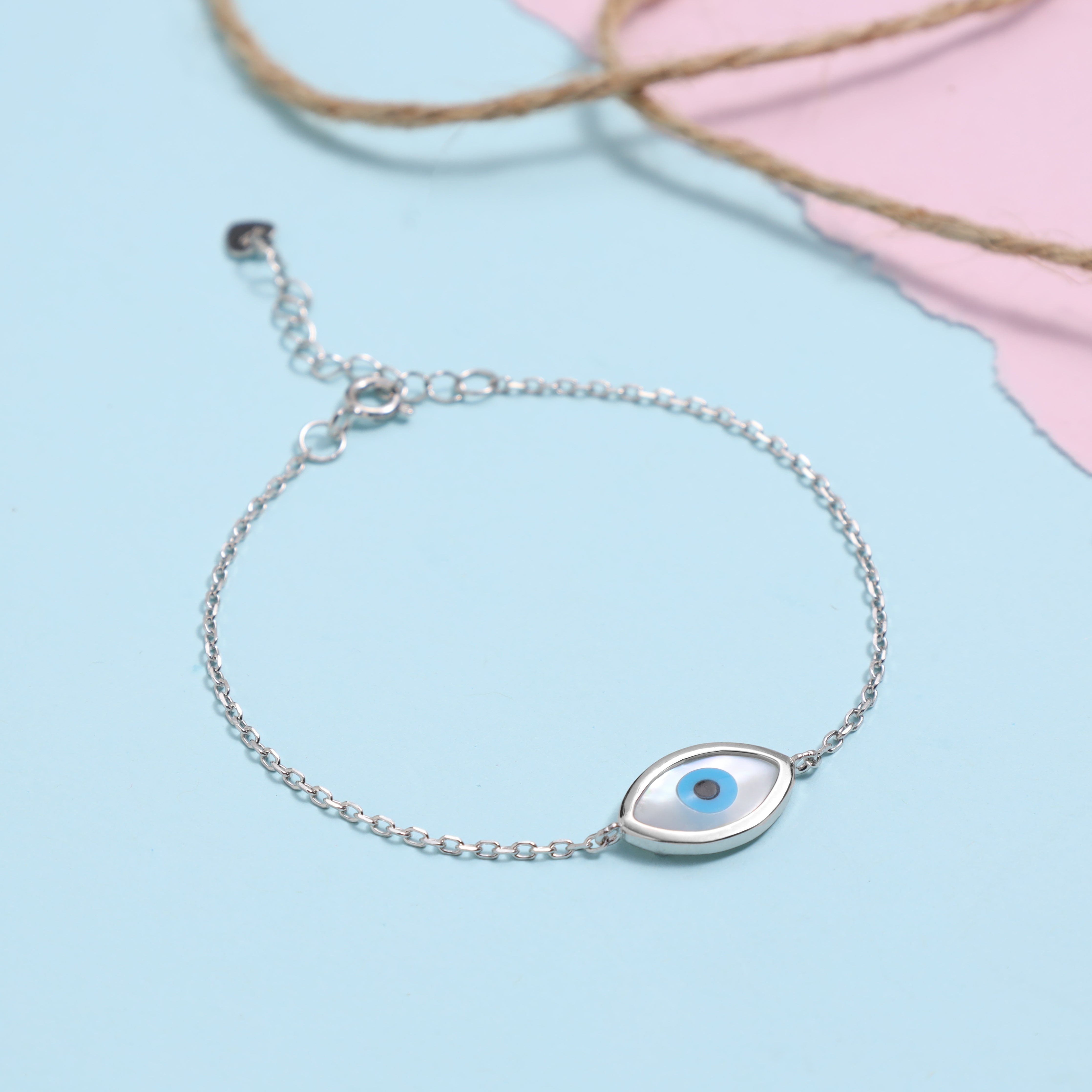 Damen Armband mit Nazar Evil Eye aus 925 Silber