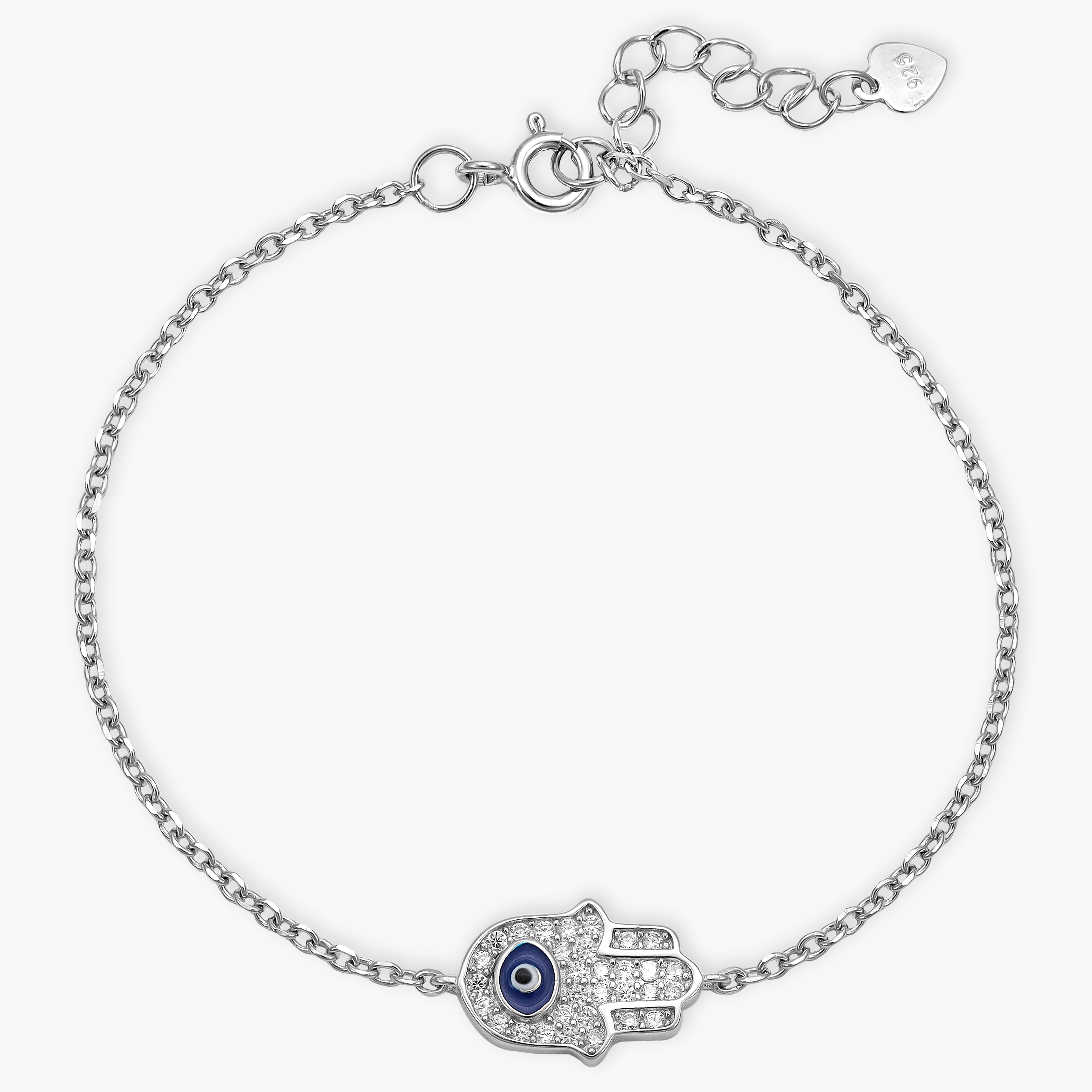 Damen Armband mit Hamza Hand der Fatima aus 925 Silber