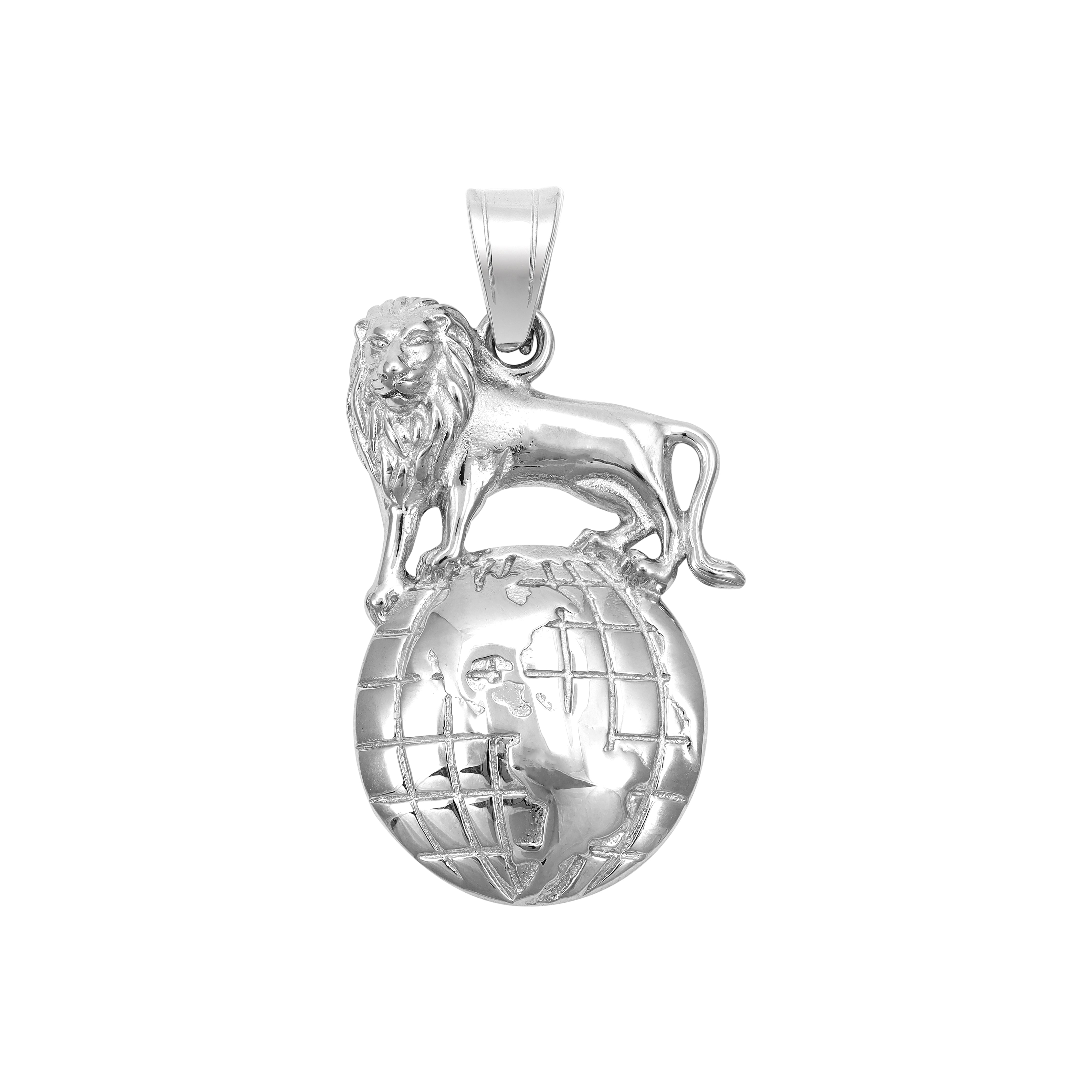 Lion "The World Is Yours" pendant made of stainless steel