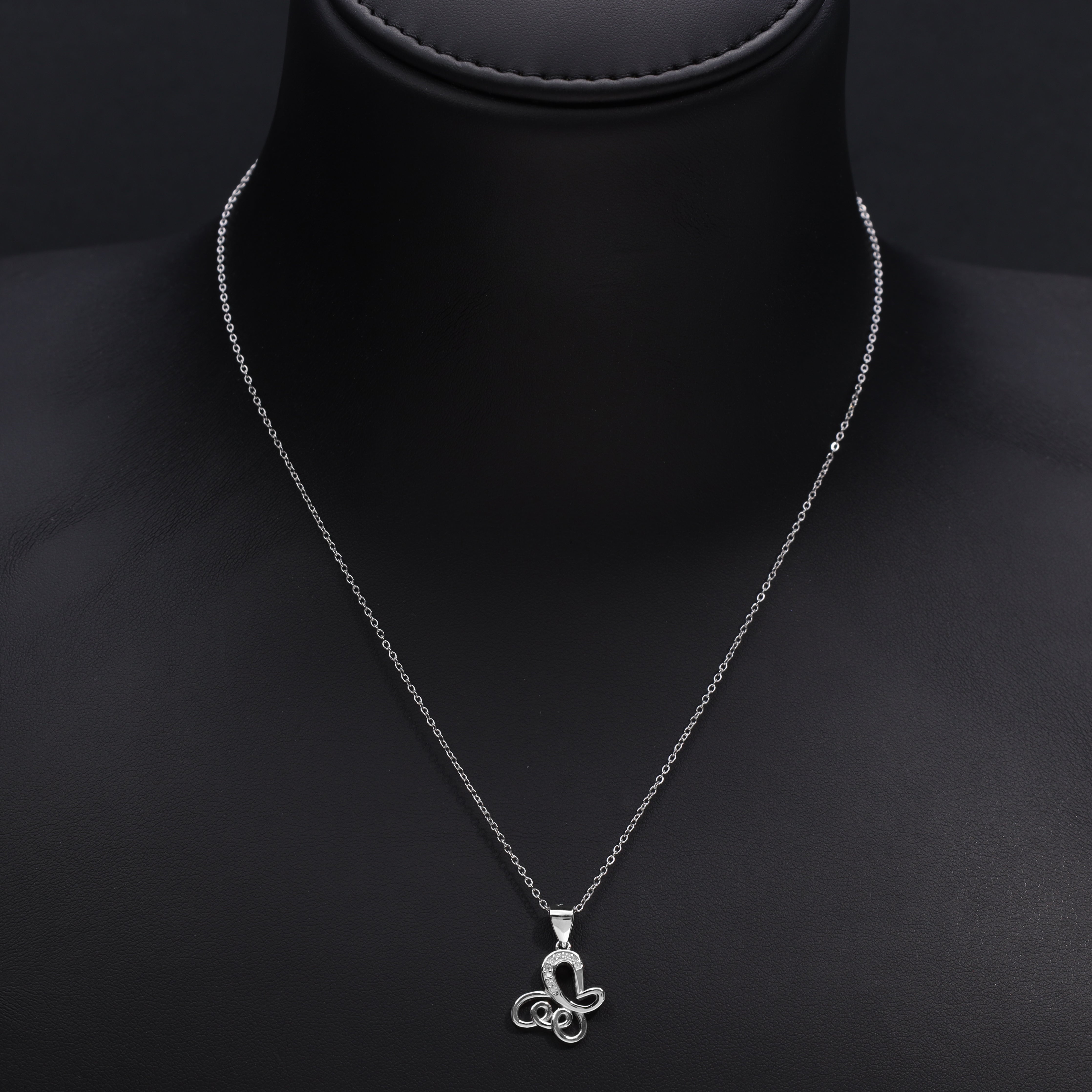 Ladies anchor chain with iced out style butterfly pendant made of 925 Sterling silver