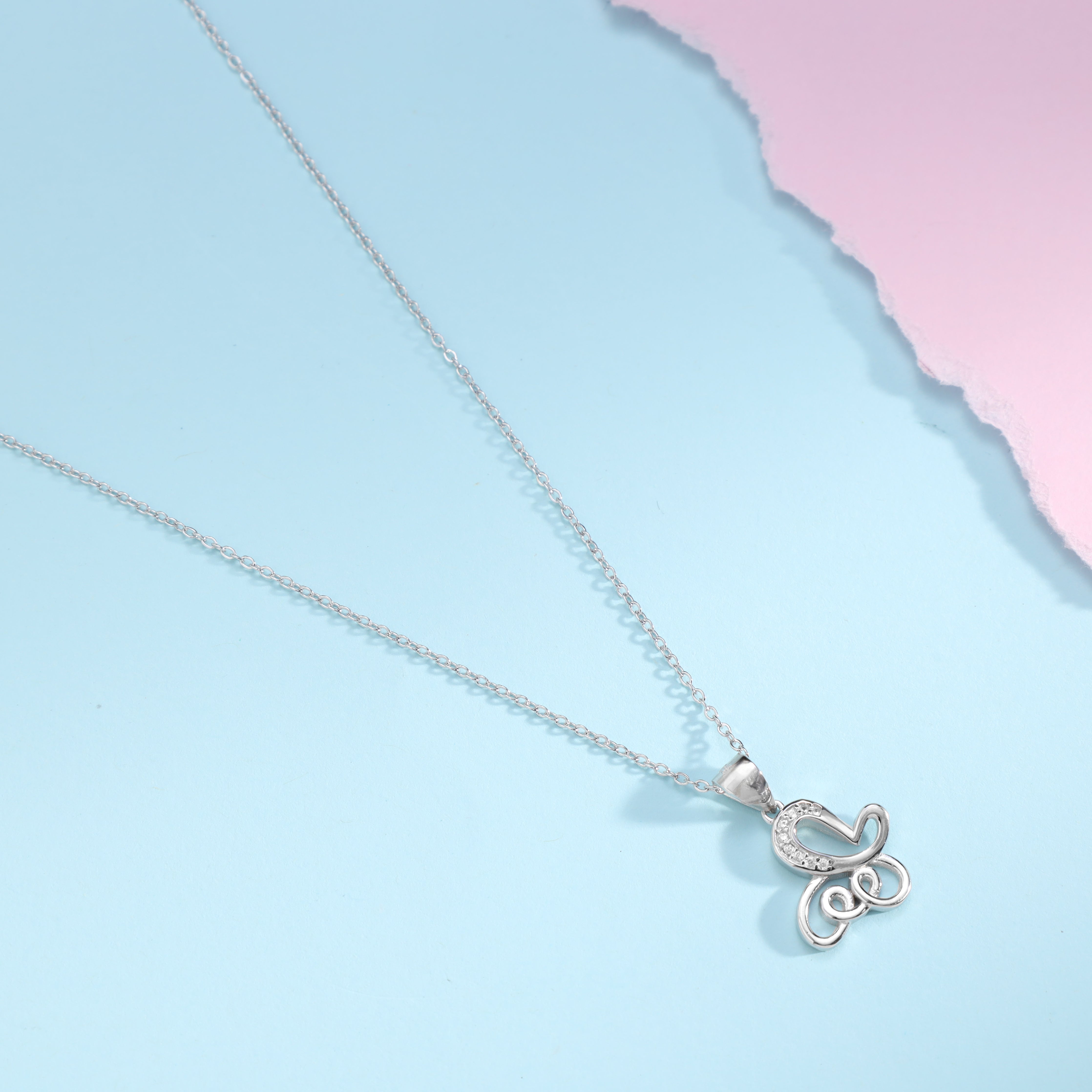 Ladies anchor chain with iced out style butterfly pendant made of 925 Sterling silver