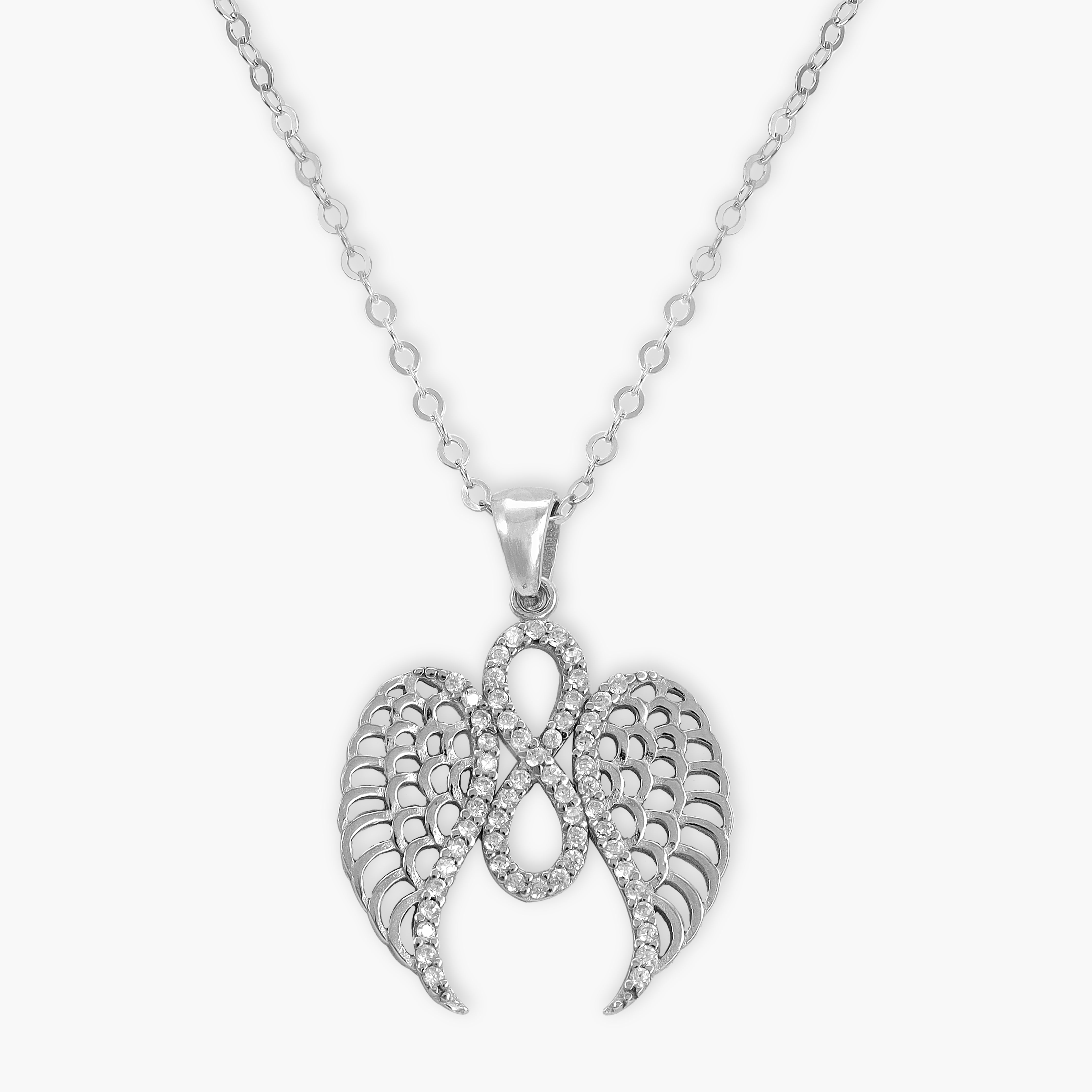 Women's anchor chain with wing pendant made of 925 silver