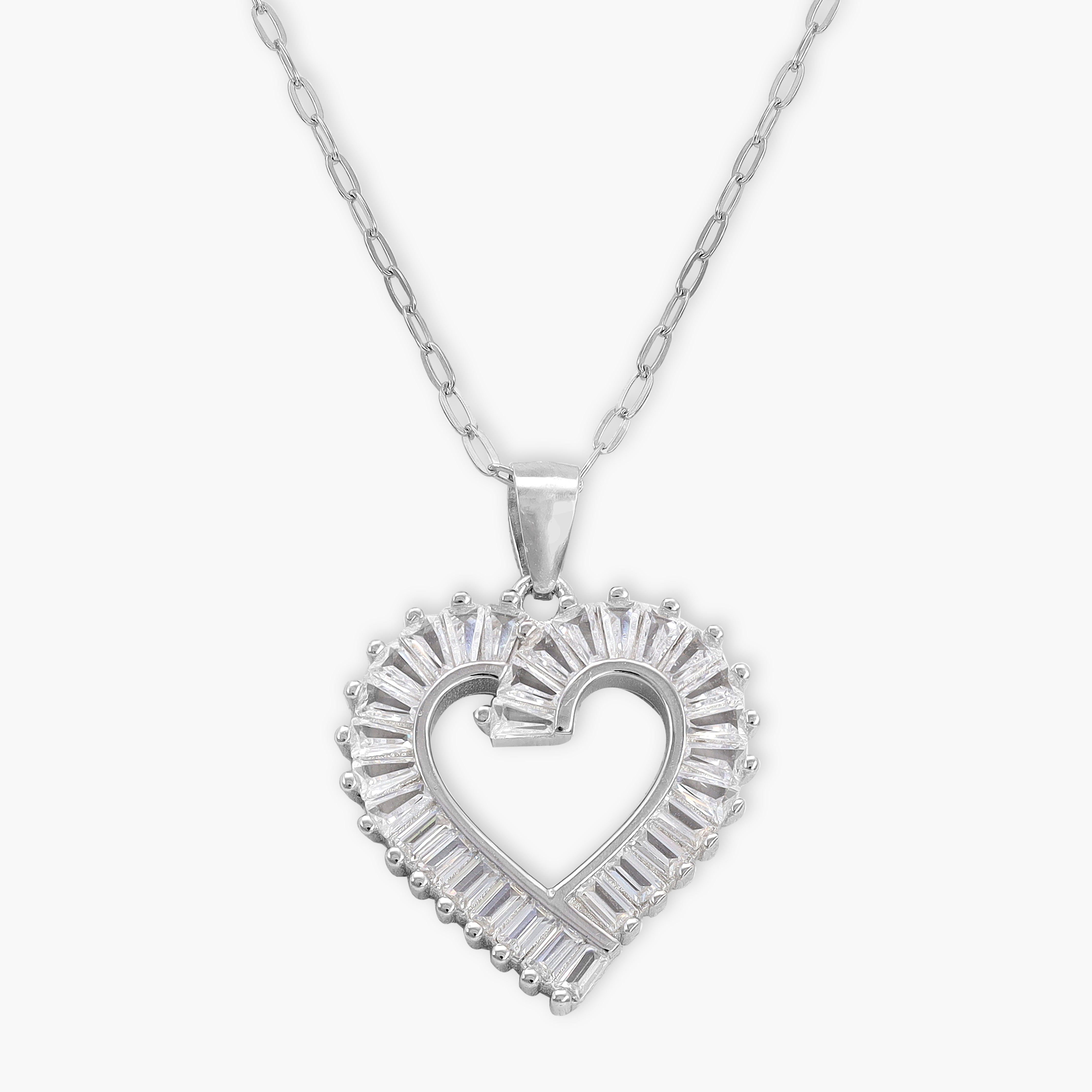 Women's anchor chain with heart pendant made of 925 Sterling silver