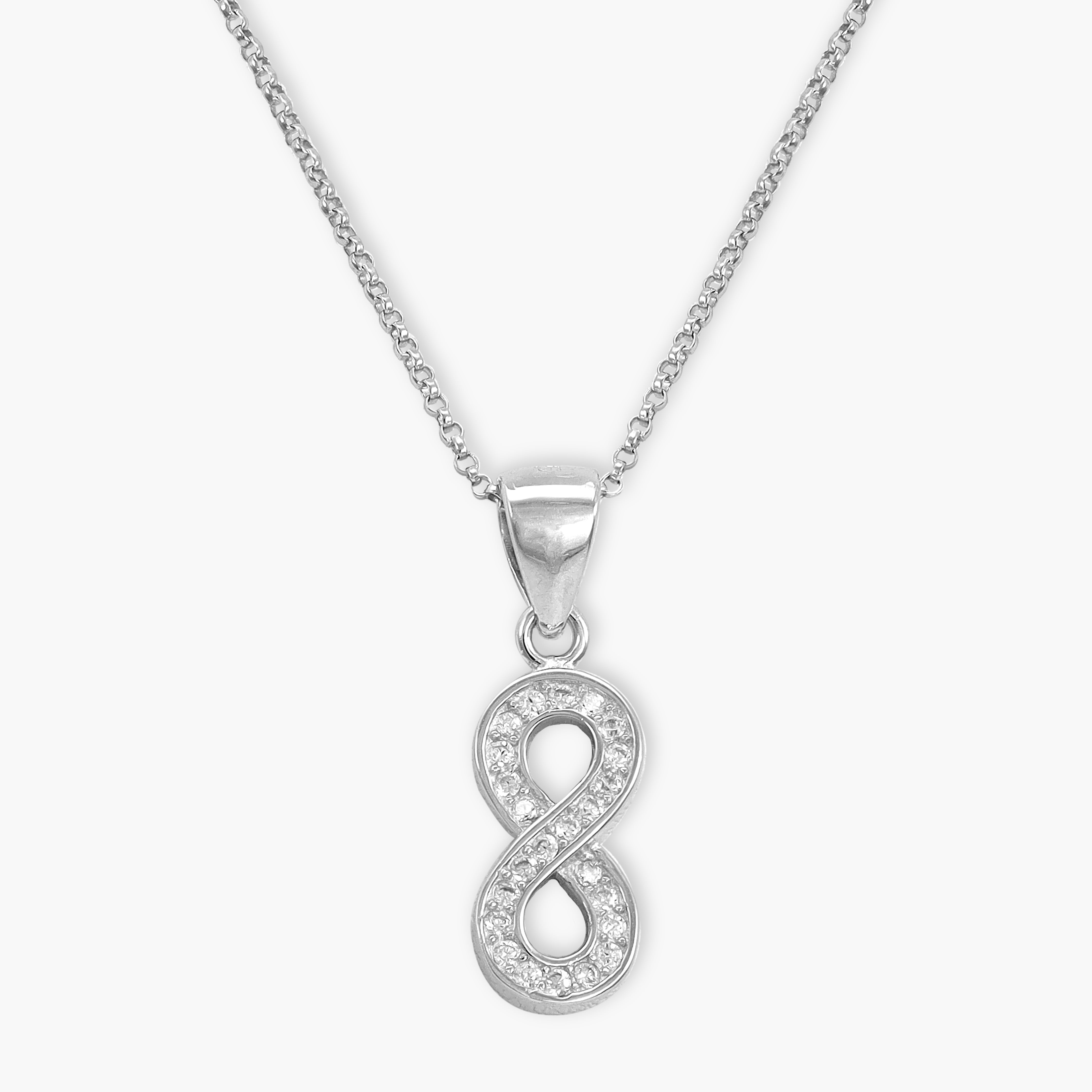 Women's Box Chain with Infinity Pendant made of 925 Sterling Silver