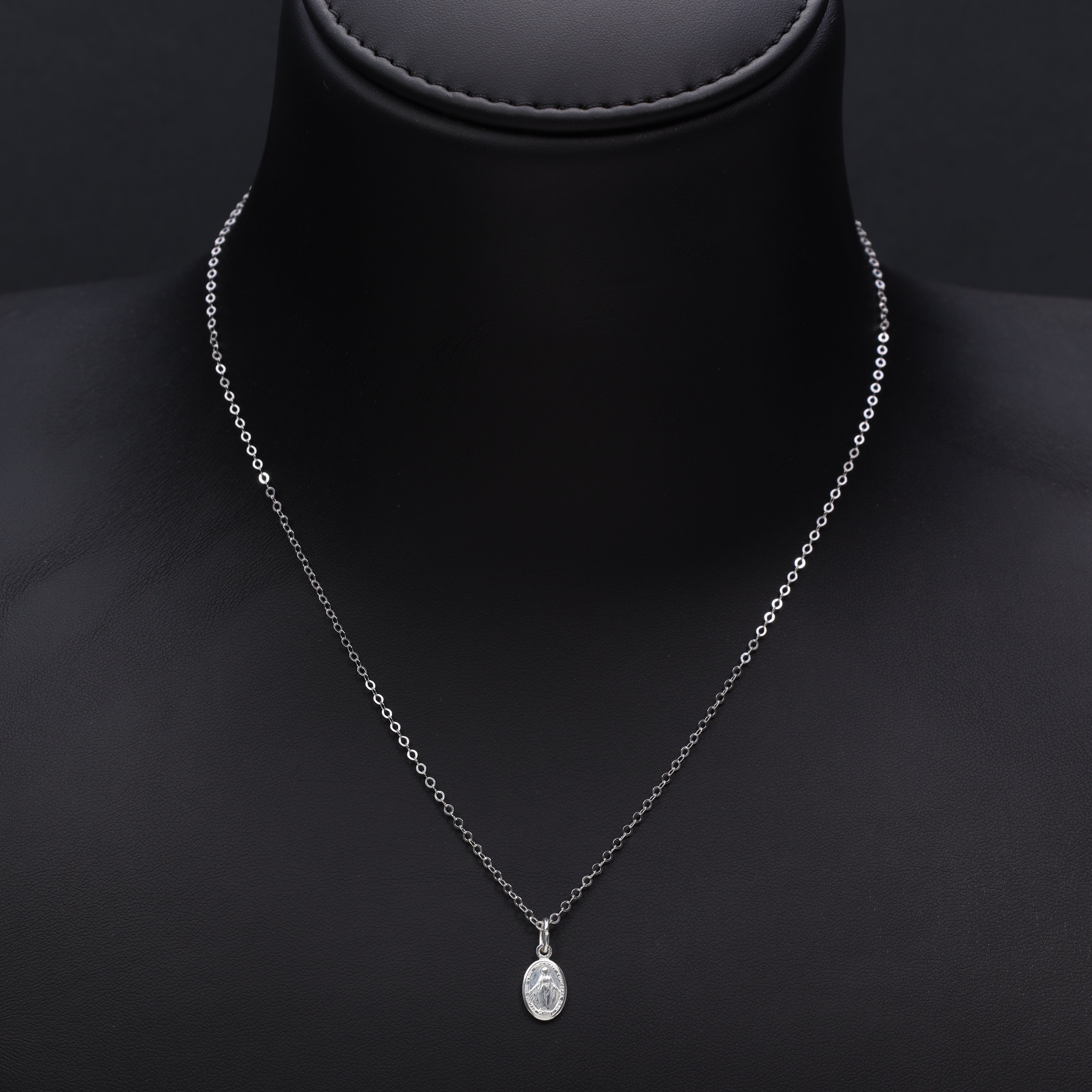 Damen Ankerkette mit Heilige Maria Anhänger aus 925 Sterling Silber