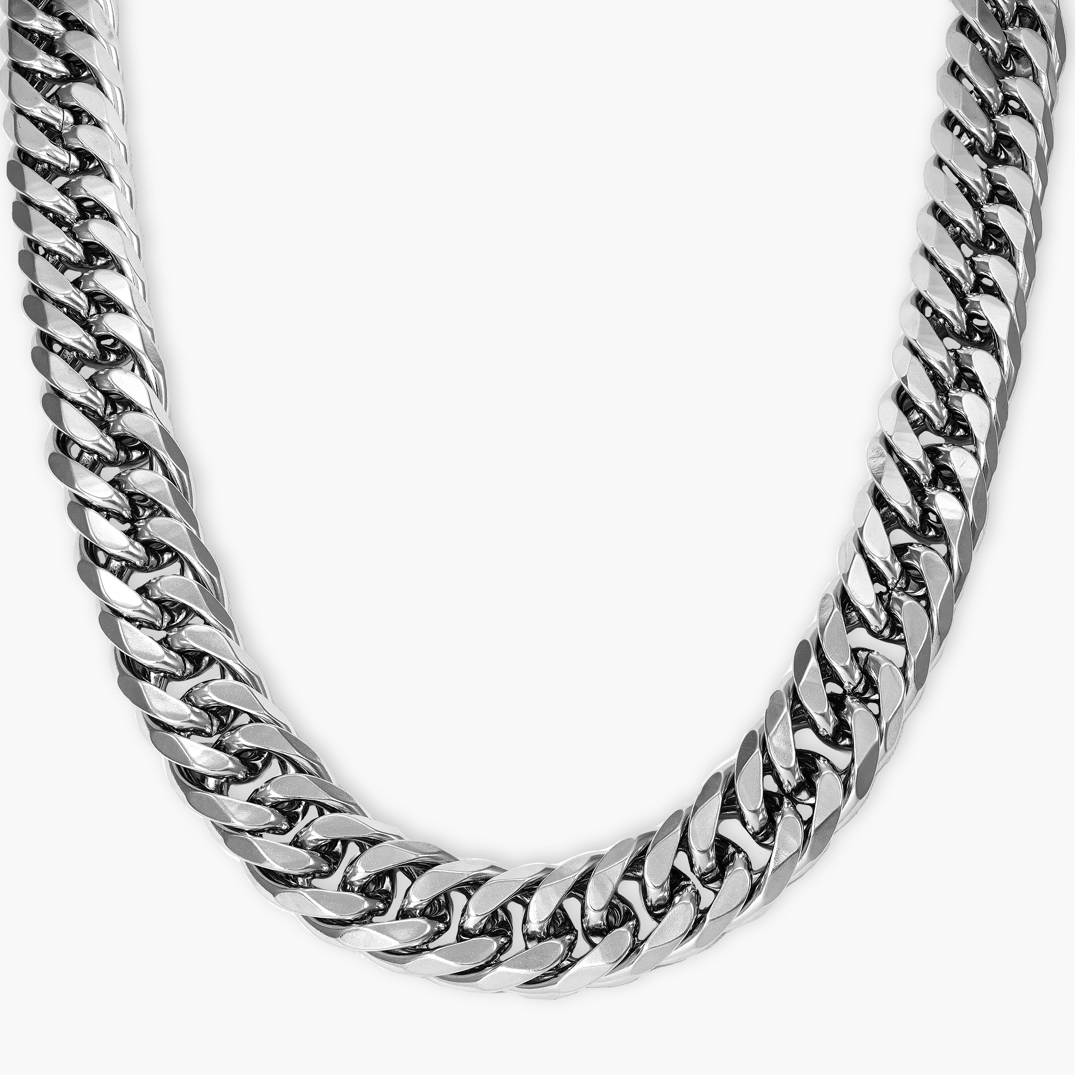 Solid double curb chain 16mm wide made of stainless steel