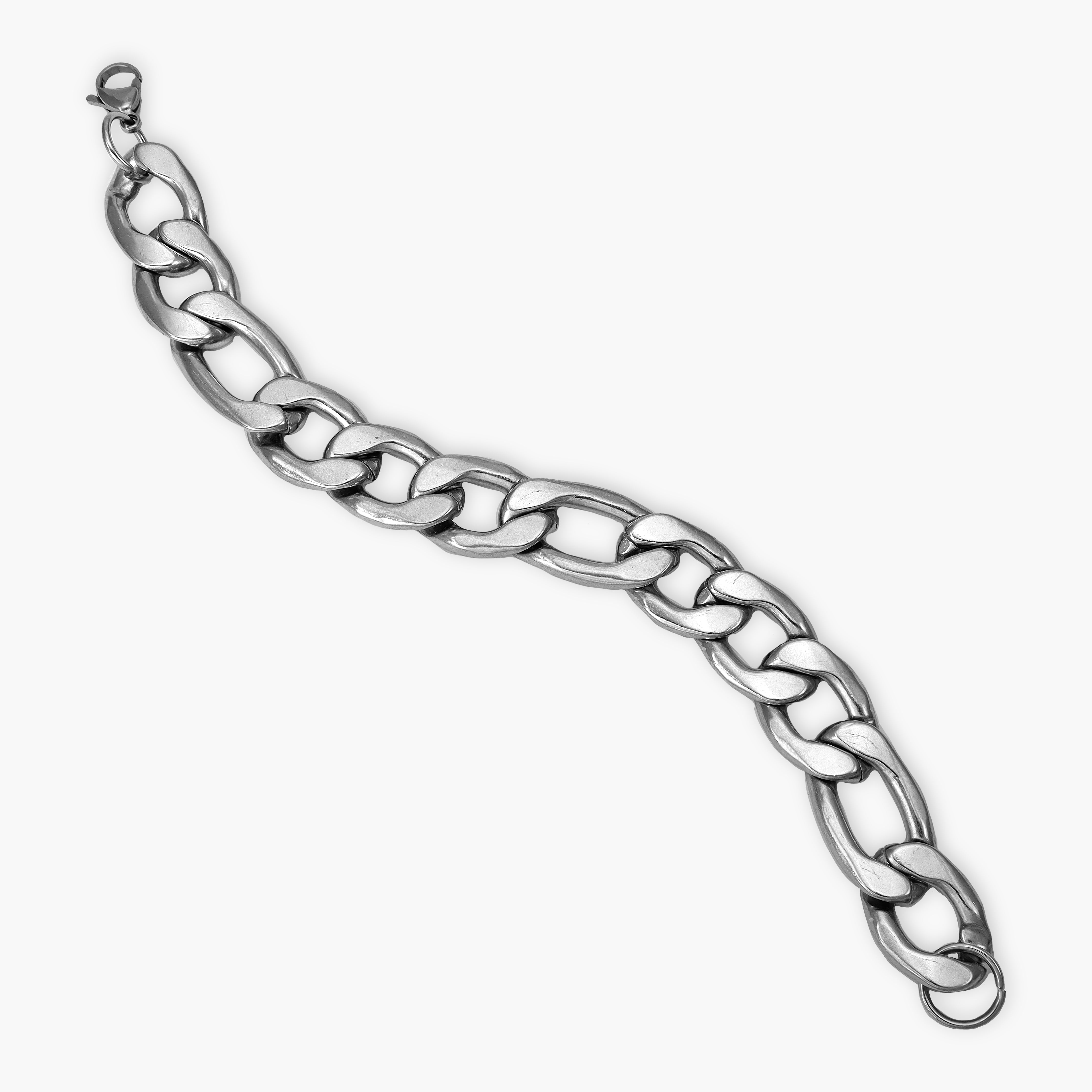 Solid 15mm Figaro chain bracelet made of stainless steel 