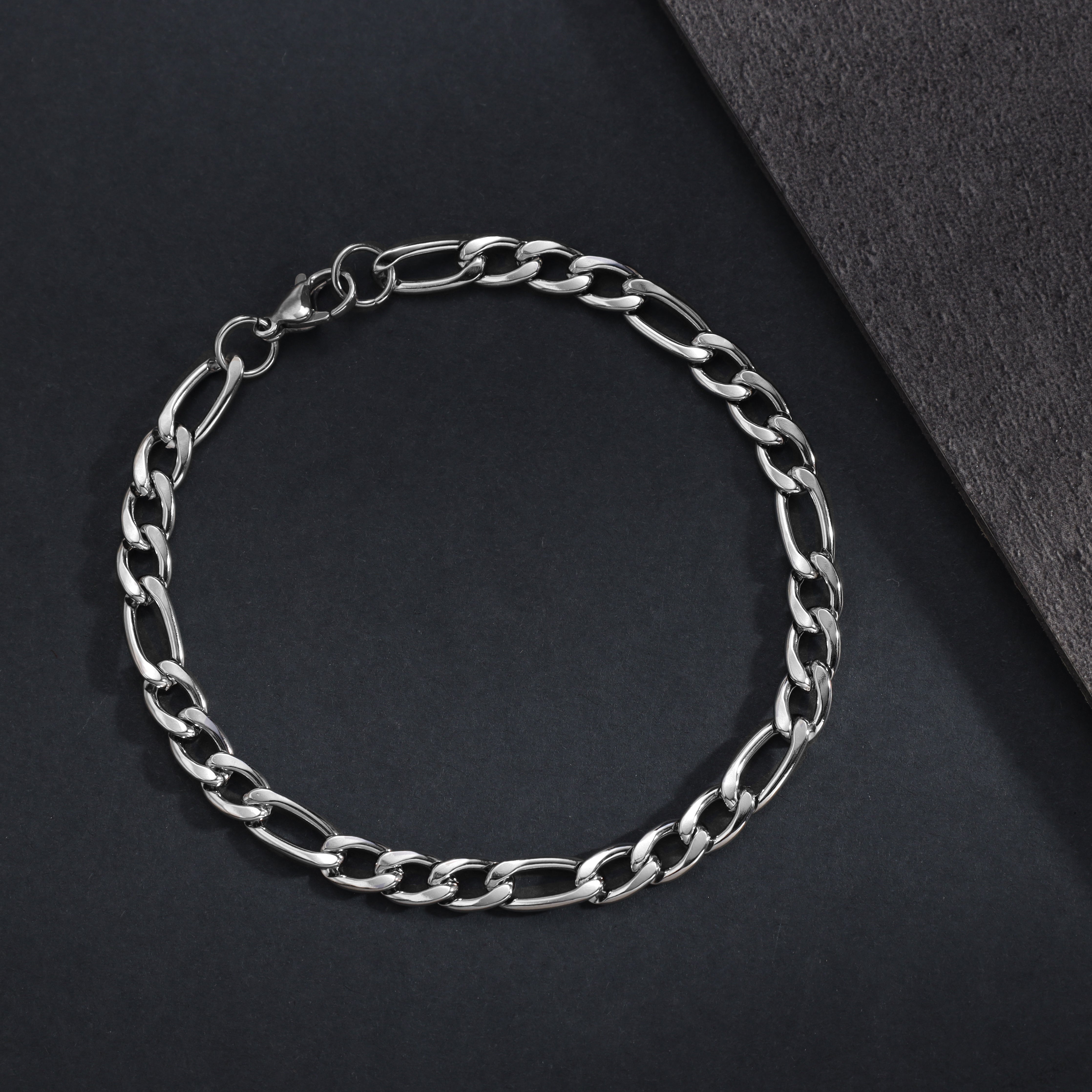 6mm Figarokette Armband aus Edelstahl