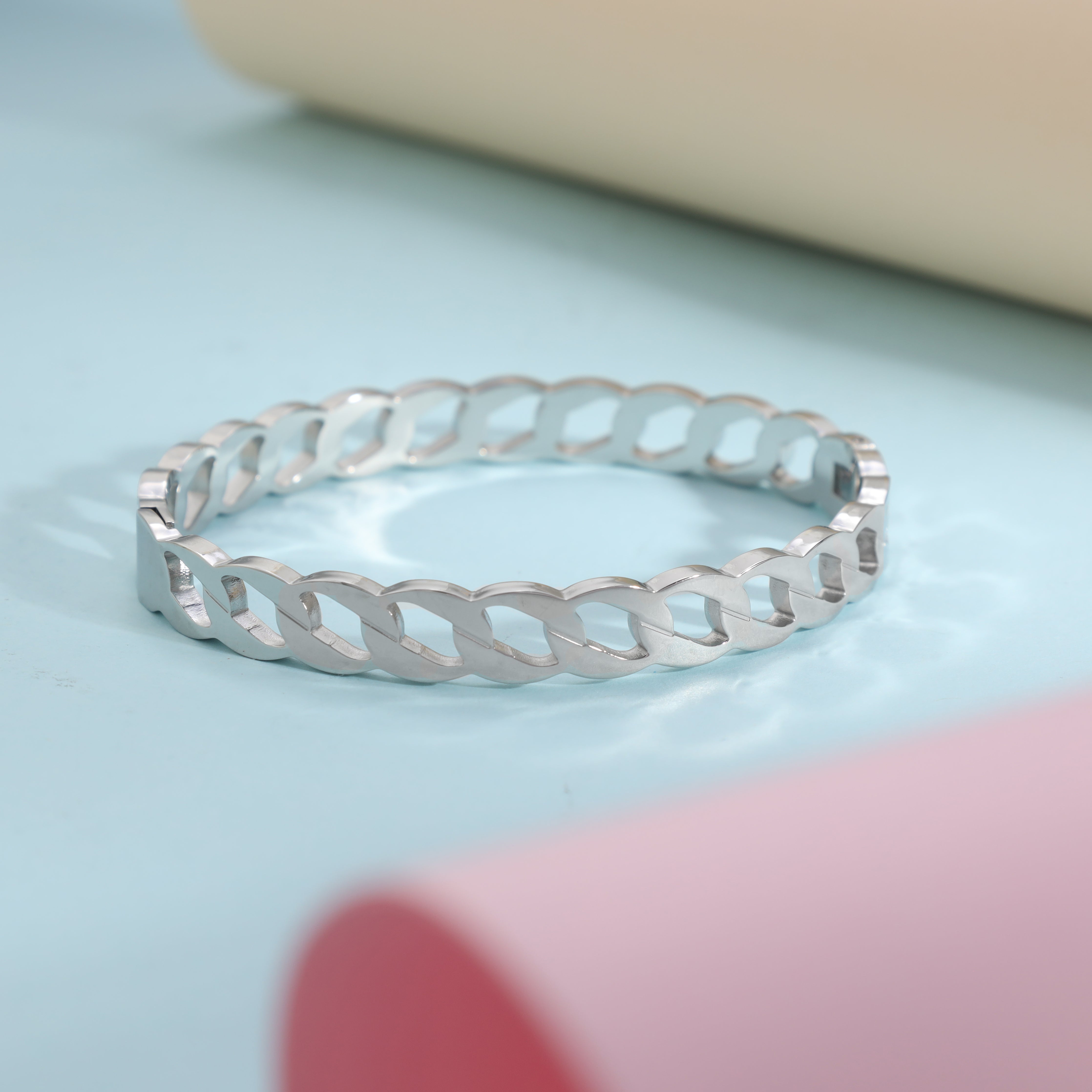 8mm bangle curb chain bracelet made of stainless steel 