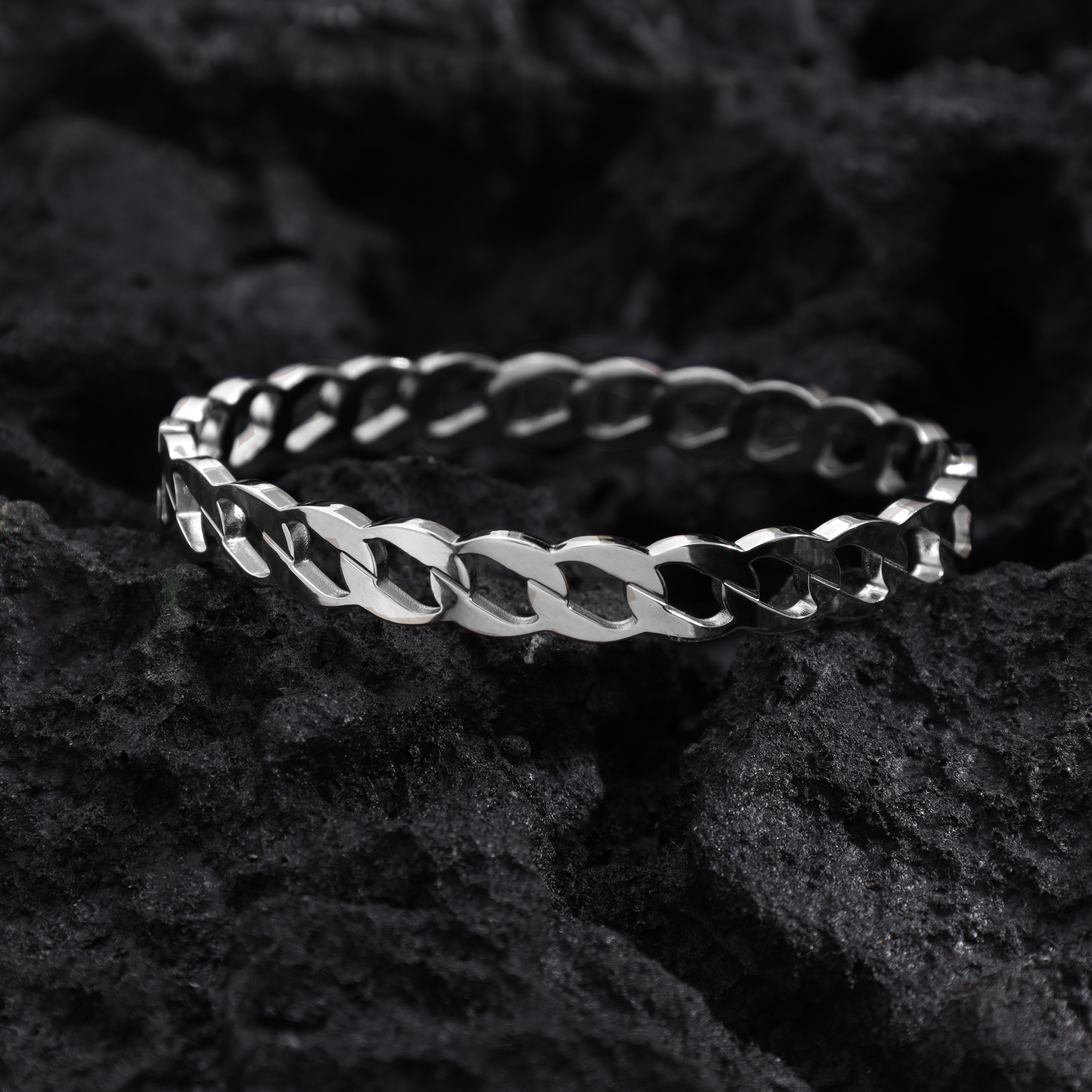 8mm bangle curb chain bracelet made of stainless steel 