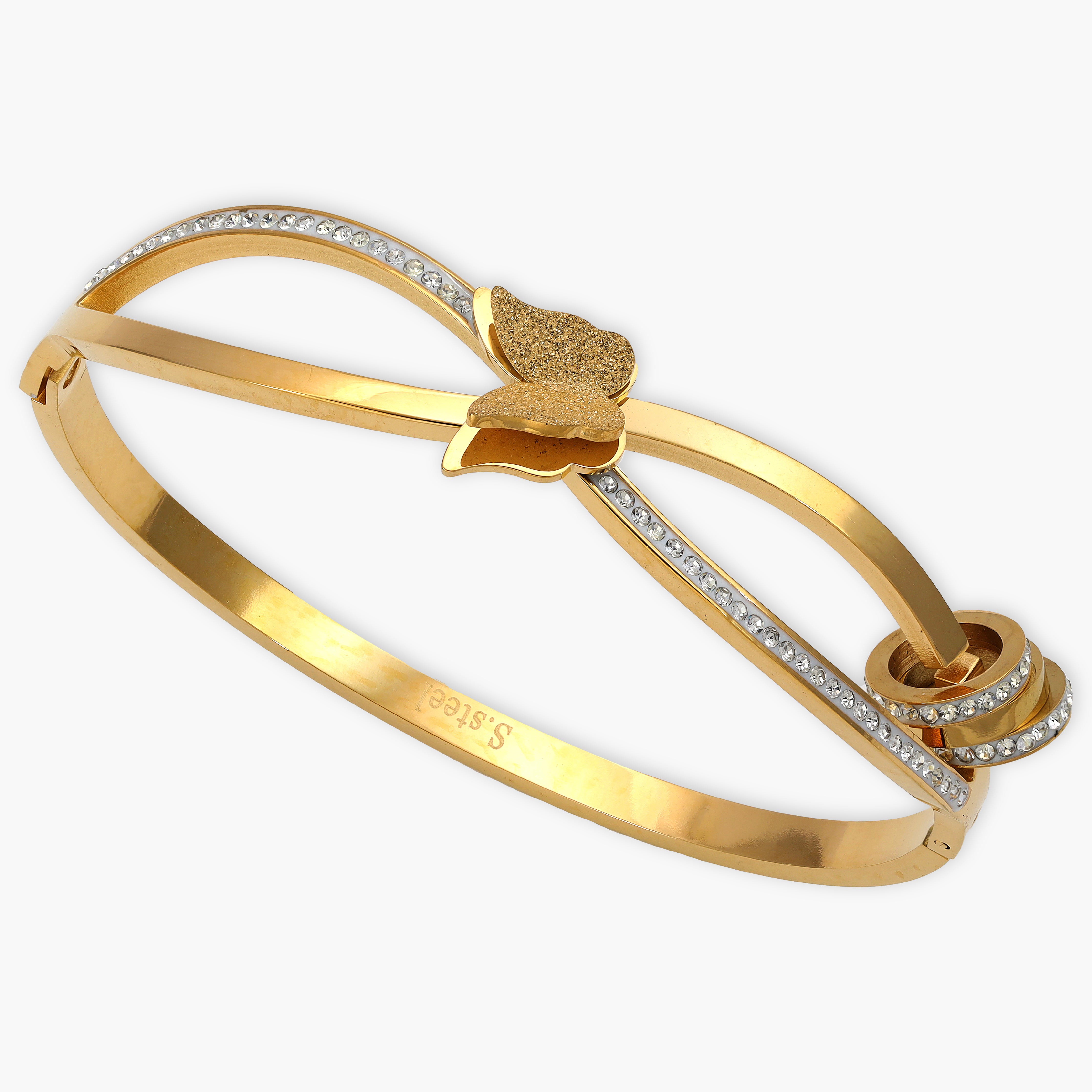 13mm Ladies Bracelet Butterfly made of Stainless Steel 18K Gold Plated 