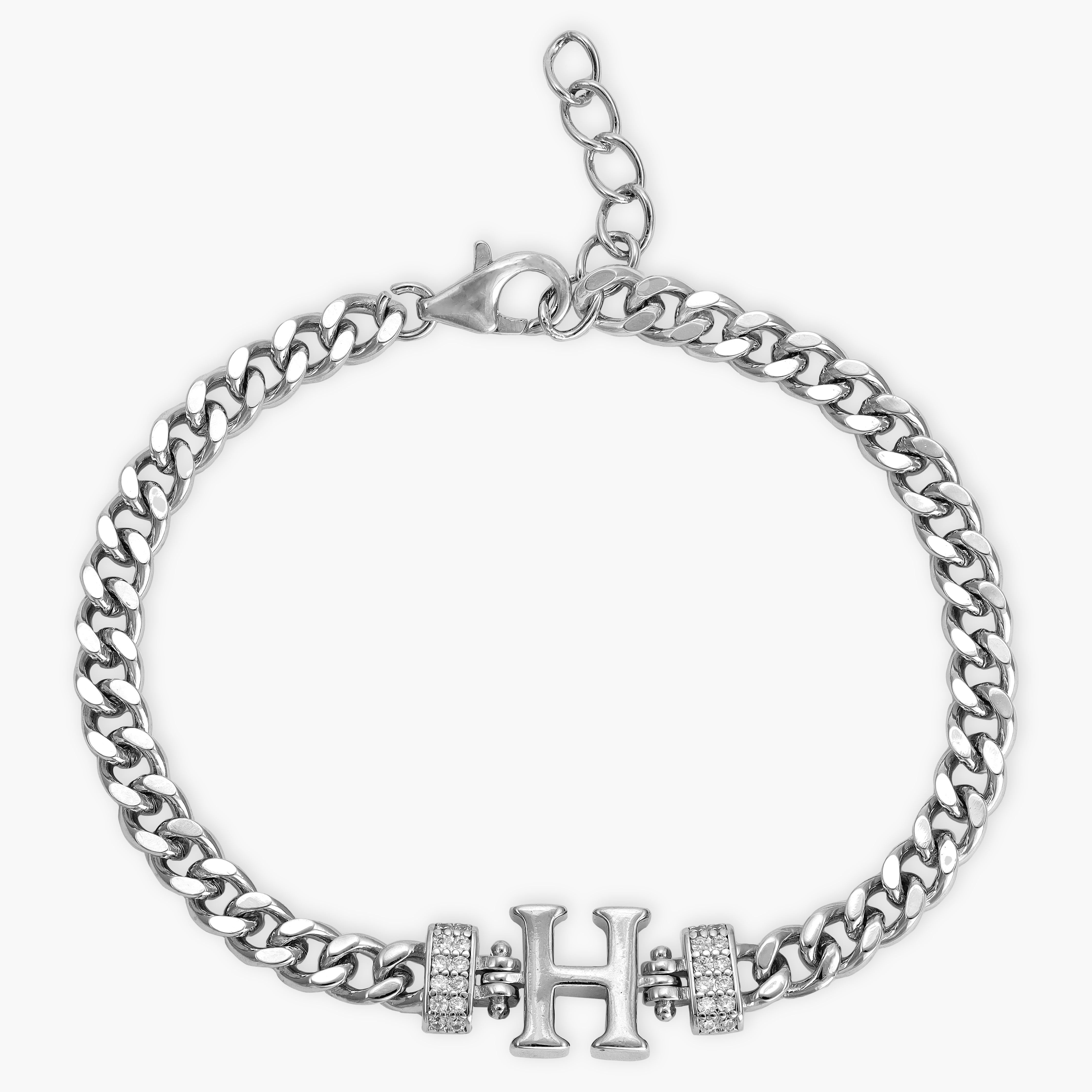 Damen Panzerkette Armband mit Buchstaben A-Z