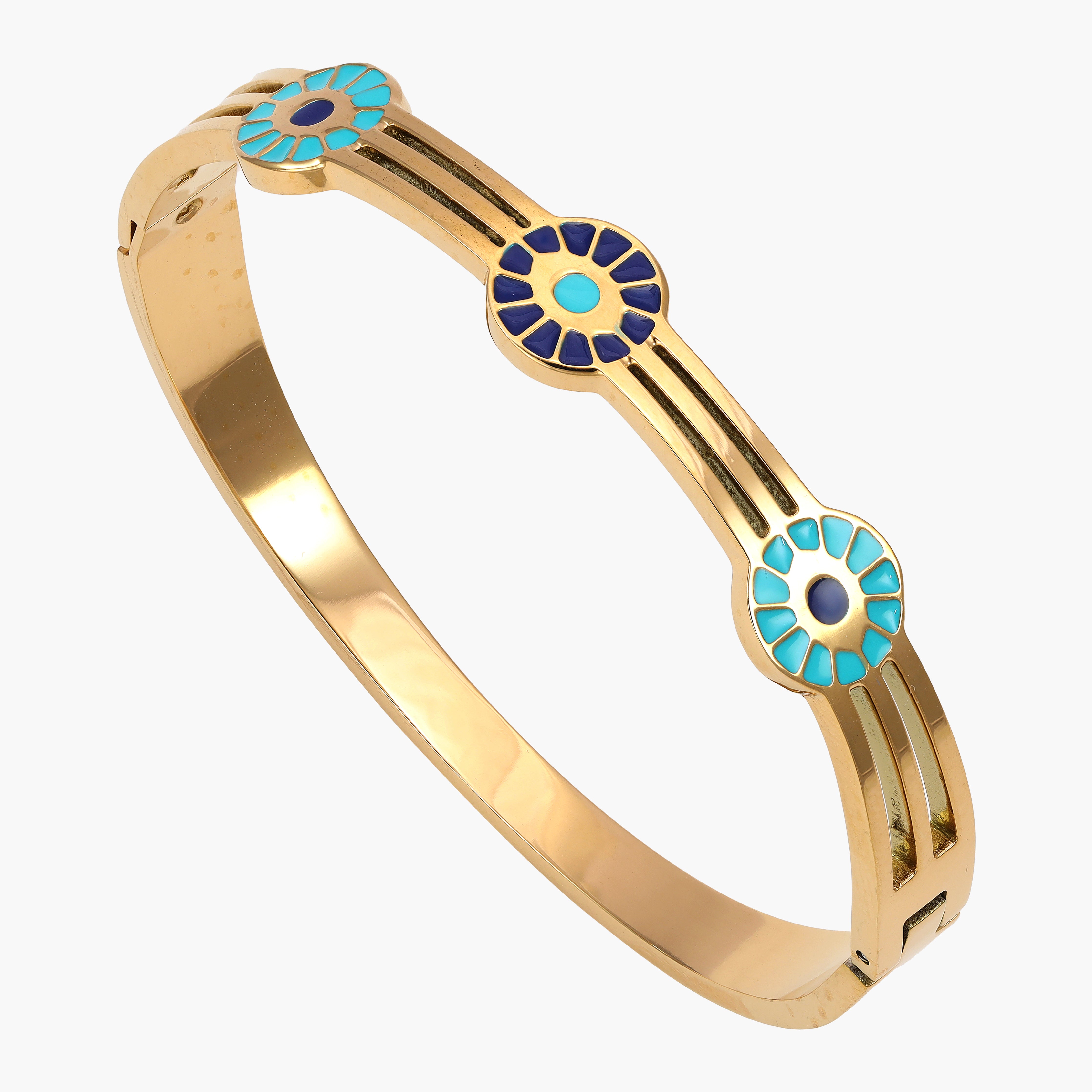 7mm Damen Armreifen Armband aus Edelstahl 18K Vergoldet - Taipan Schmuck