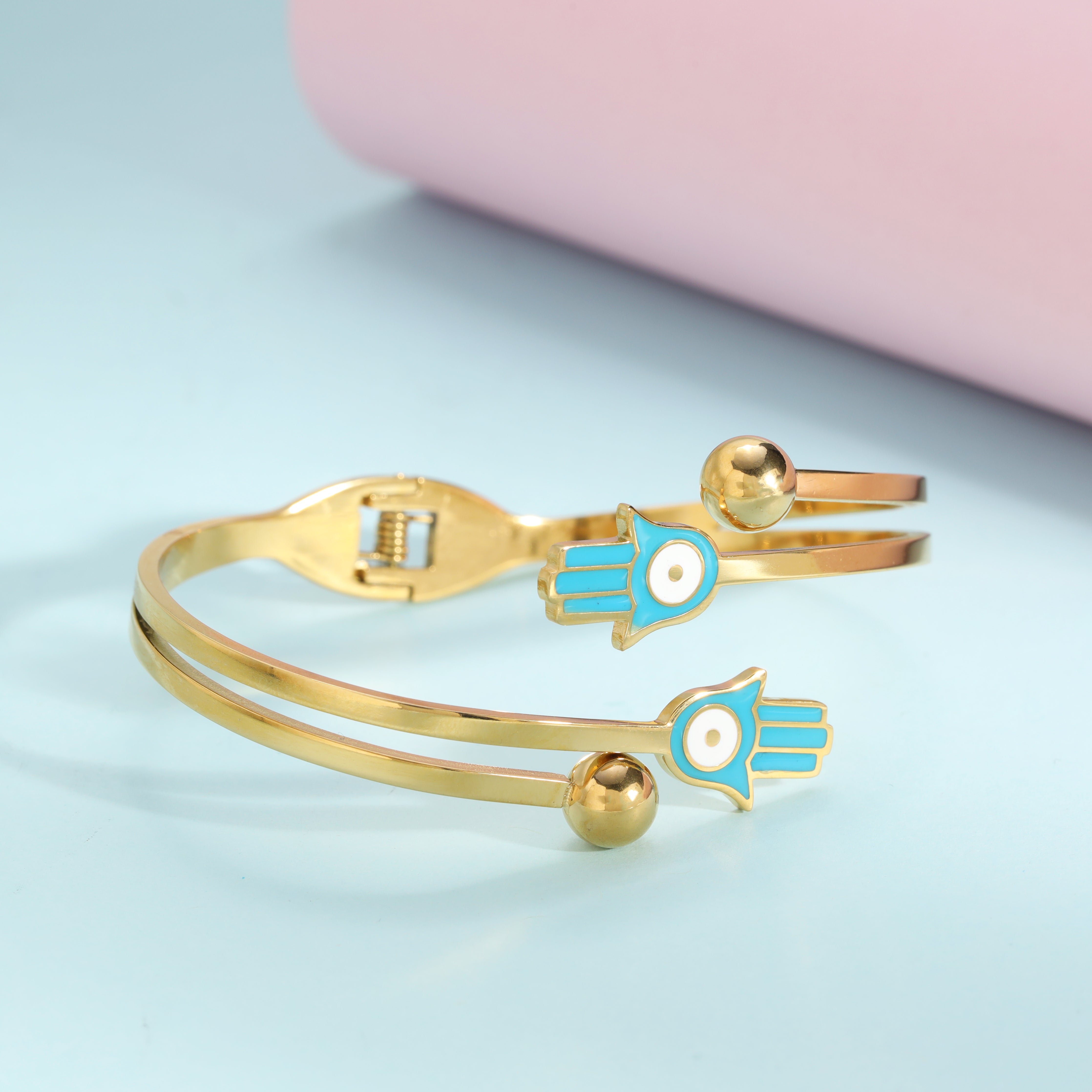 7mm Damen Armreifen Armband aus Edelstahl 18K Vergoldet - Taipan Schmuck