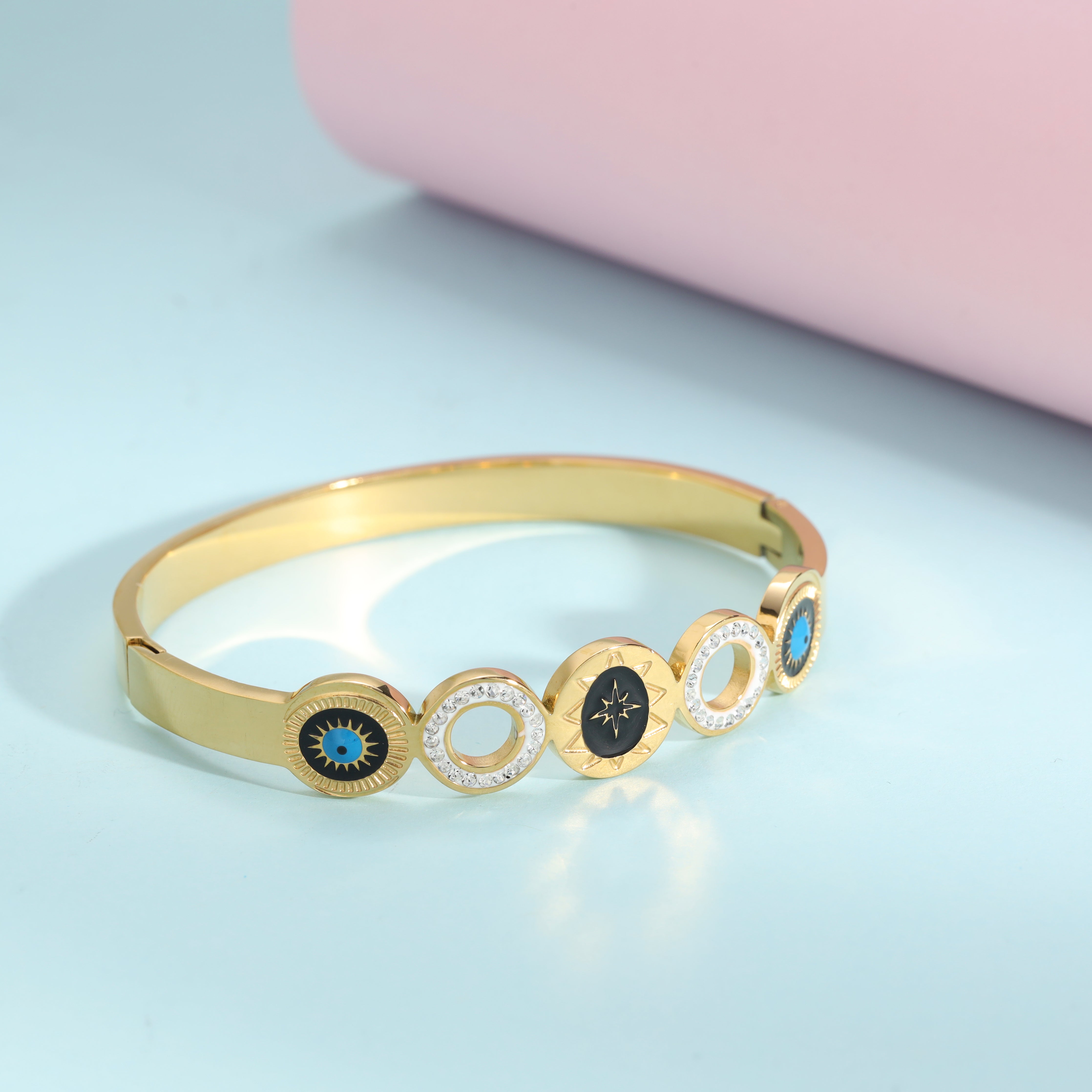 6mm Damen Armreifen Armband aus Edelstahl 18K Vergoldet - Taipan Schmuck