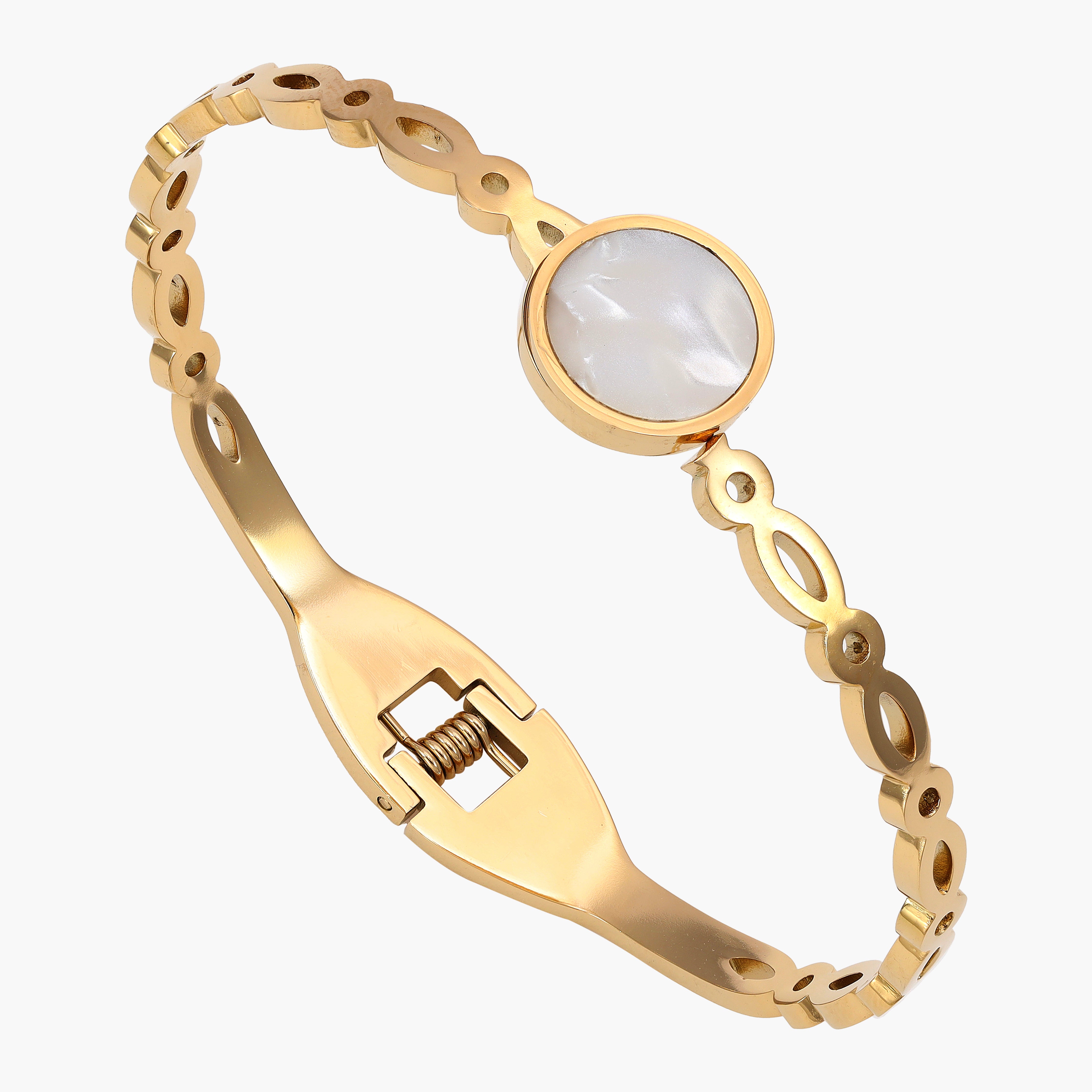 4mm Damen Armreifen Armband aus Edelstahl 18K Vergoldet - Taipan Schmuck