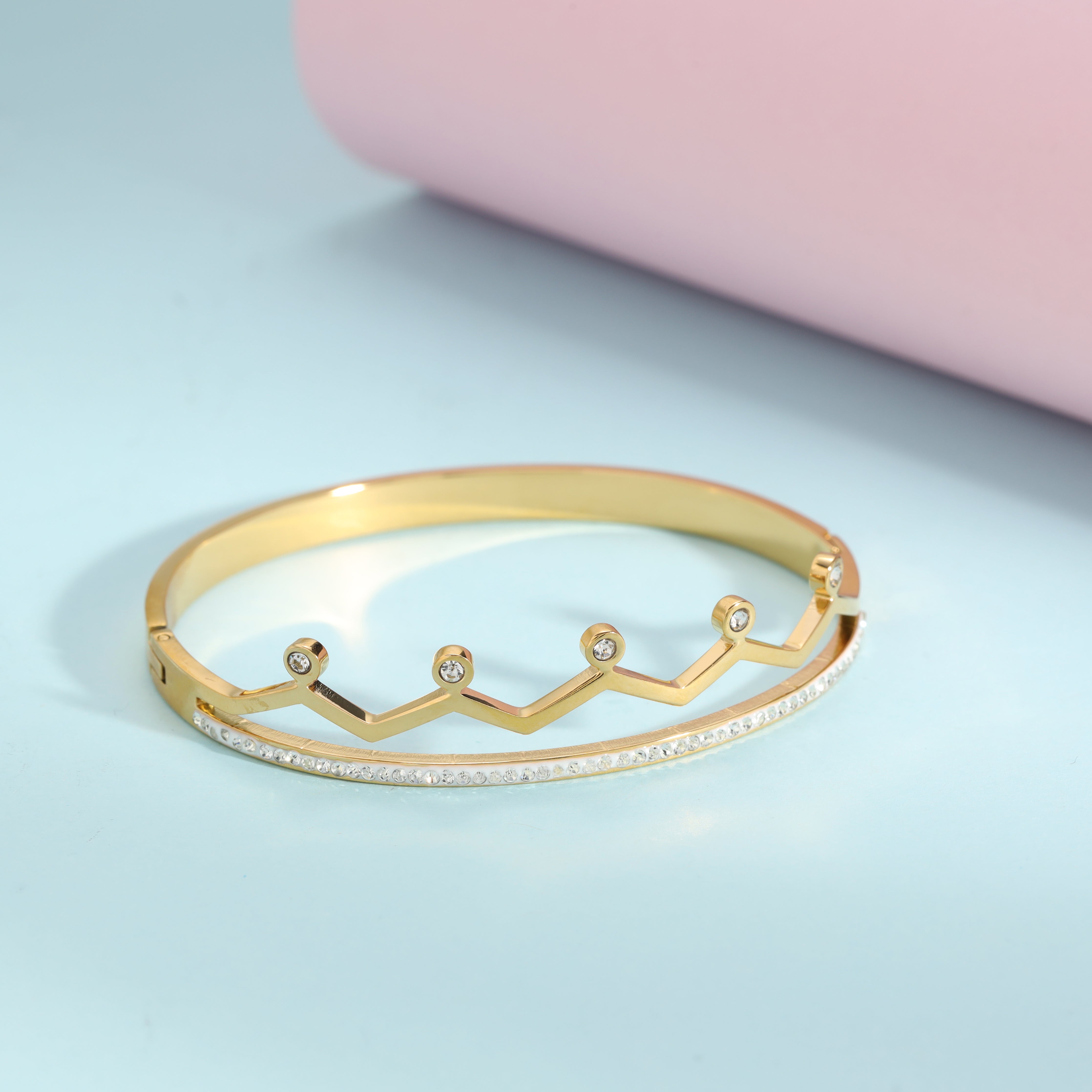 5mm Damen Armreifen Armband aus Edelstahl 18K Vergoldet - Taipan Schmuck