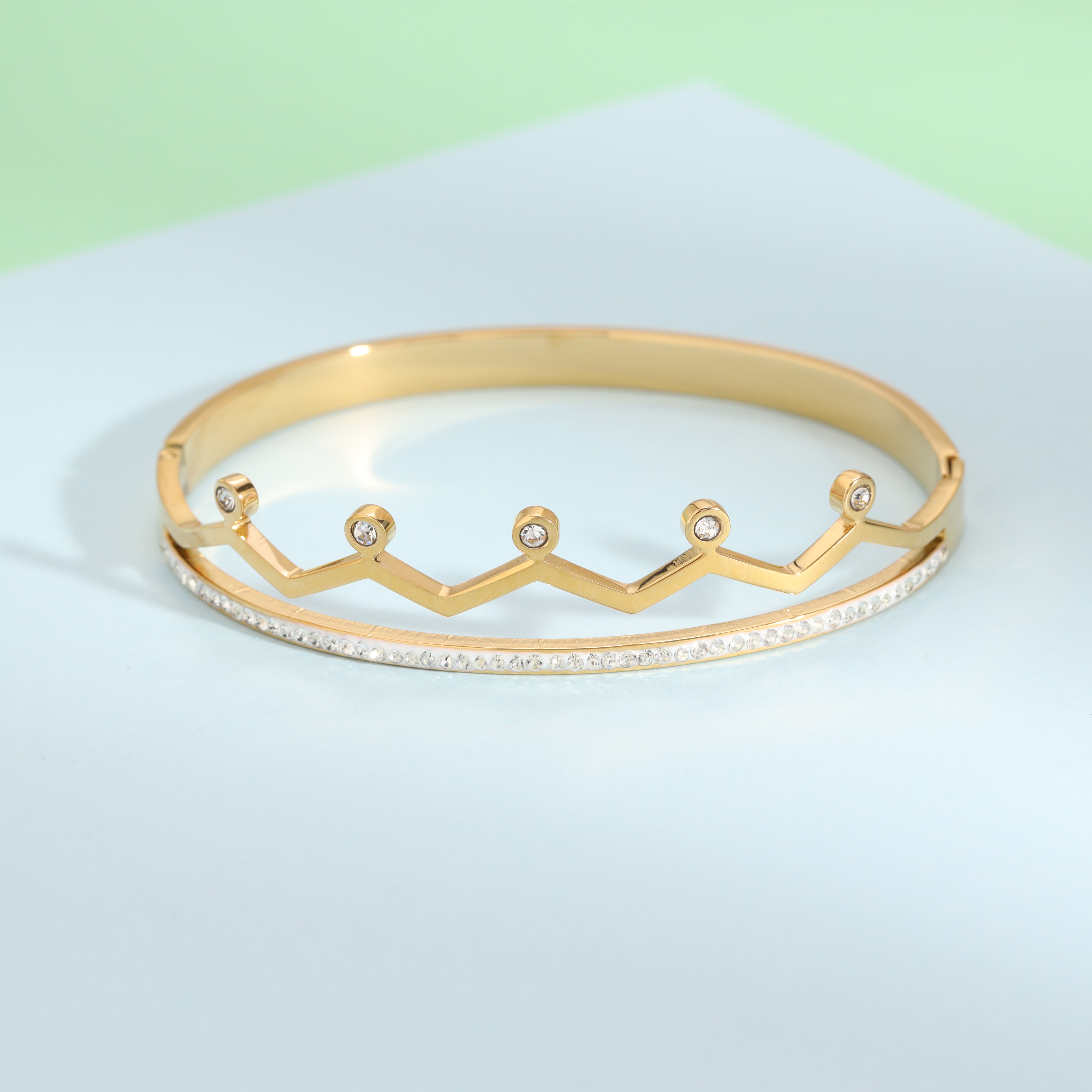 5mm Damen Armreifen Armband aus Edelstahl 18K Vergoldet - Taipan Schmuck