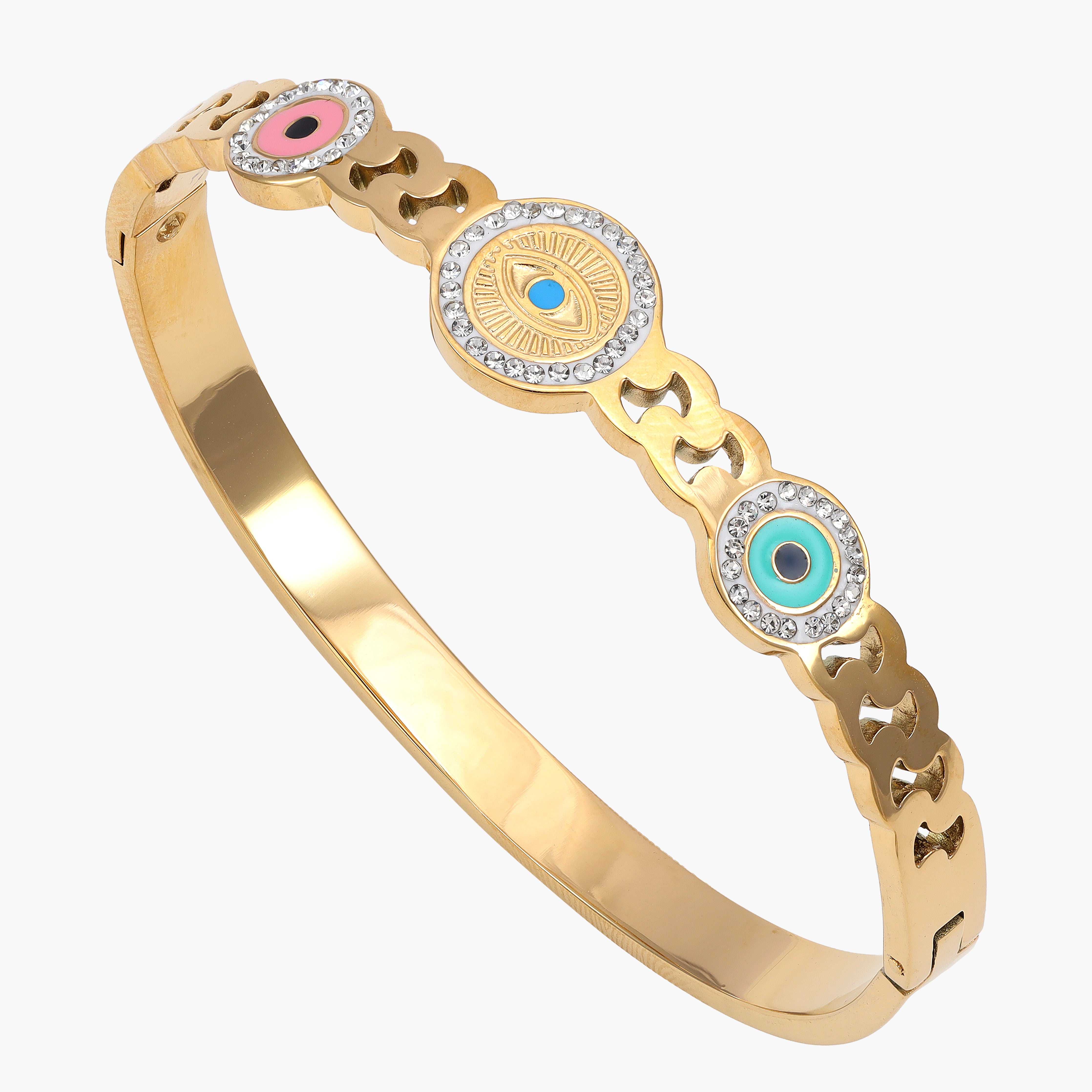 6mm Damen Armreifen Armband aus Edelstahl 18K Vergoldet - Taipan Schmuck