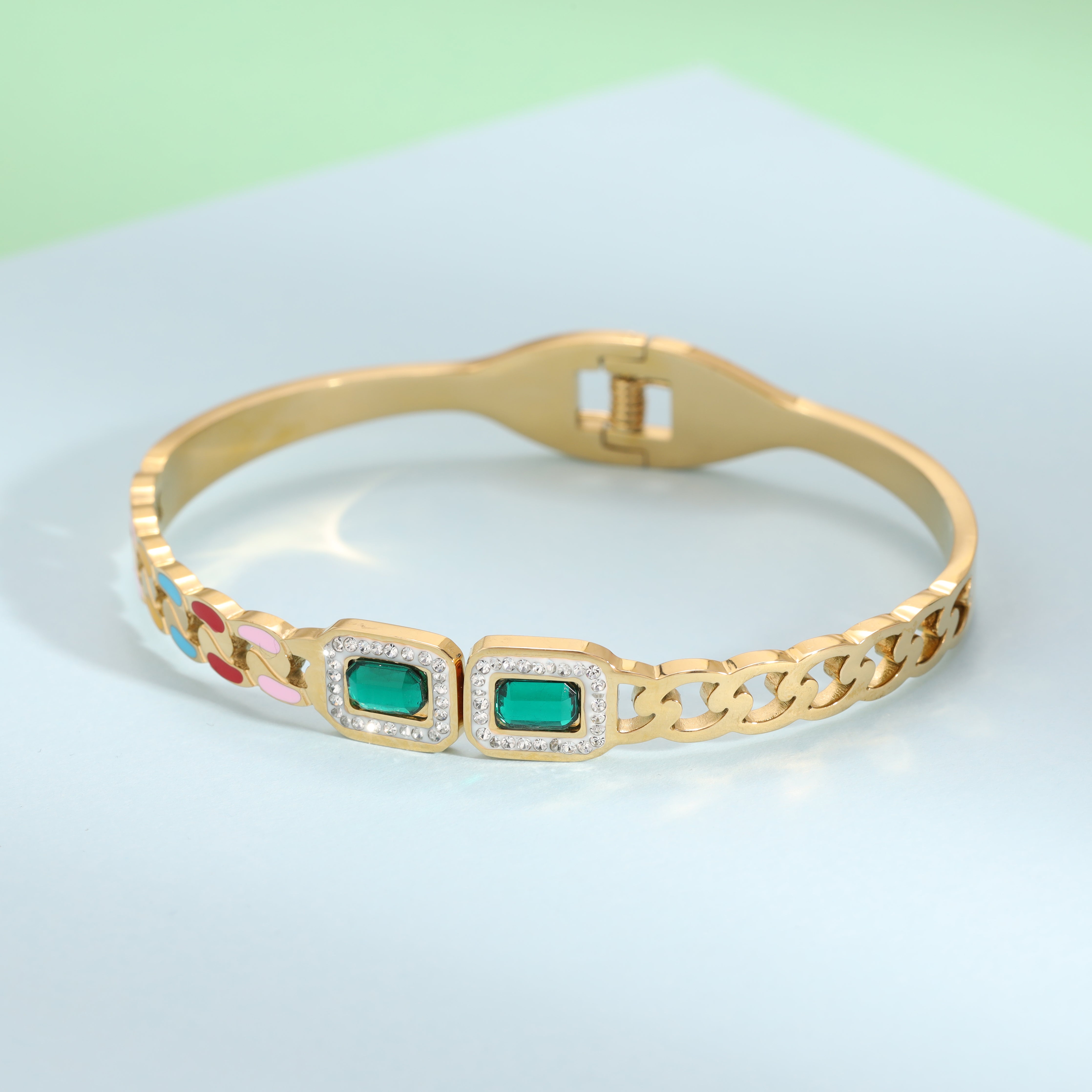 6mm Damen Armreifen Armband aus Edelstahl 18K Vergoldet - Taipan Schmuck