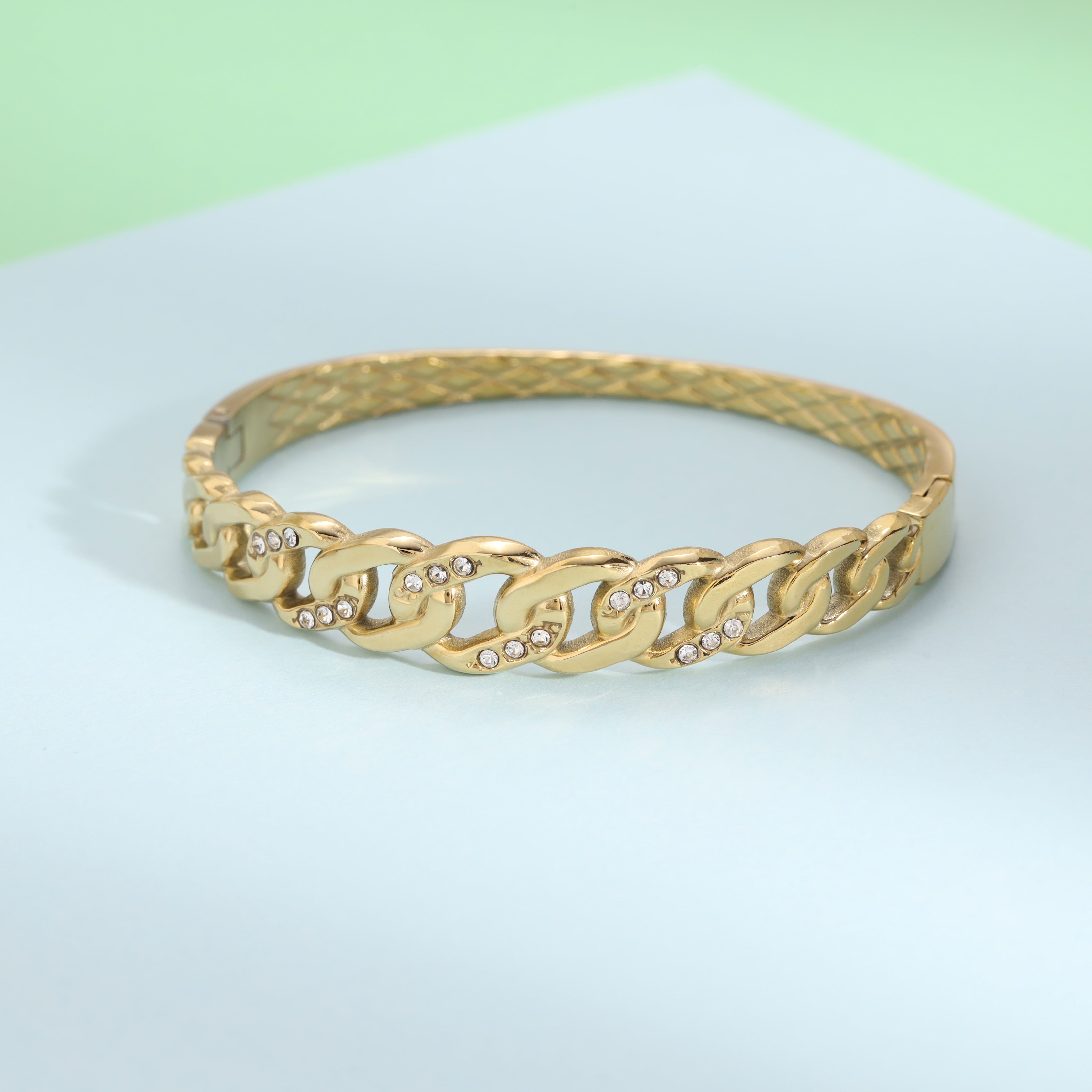 6mm Damen Armreifen Armband aus Edelstahl 18K Vergoldet - Taipan Schmuck