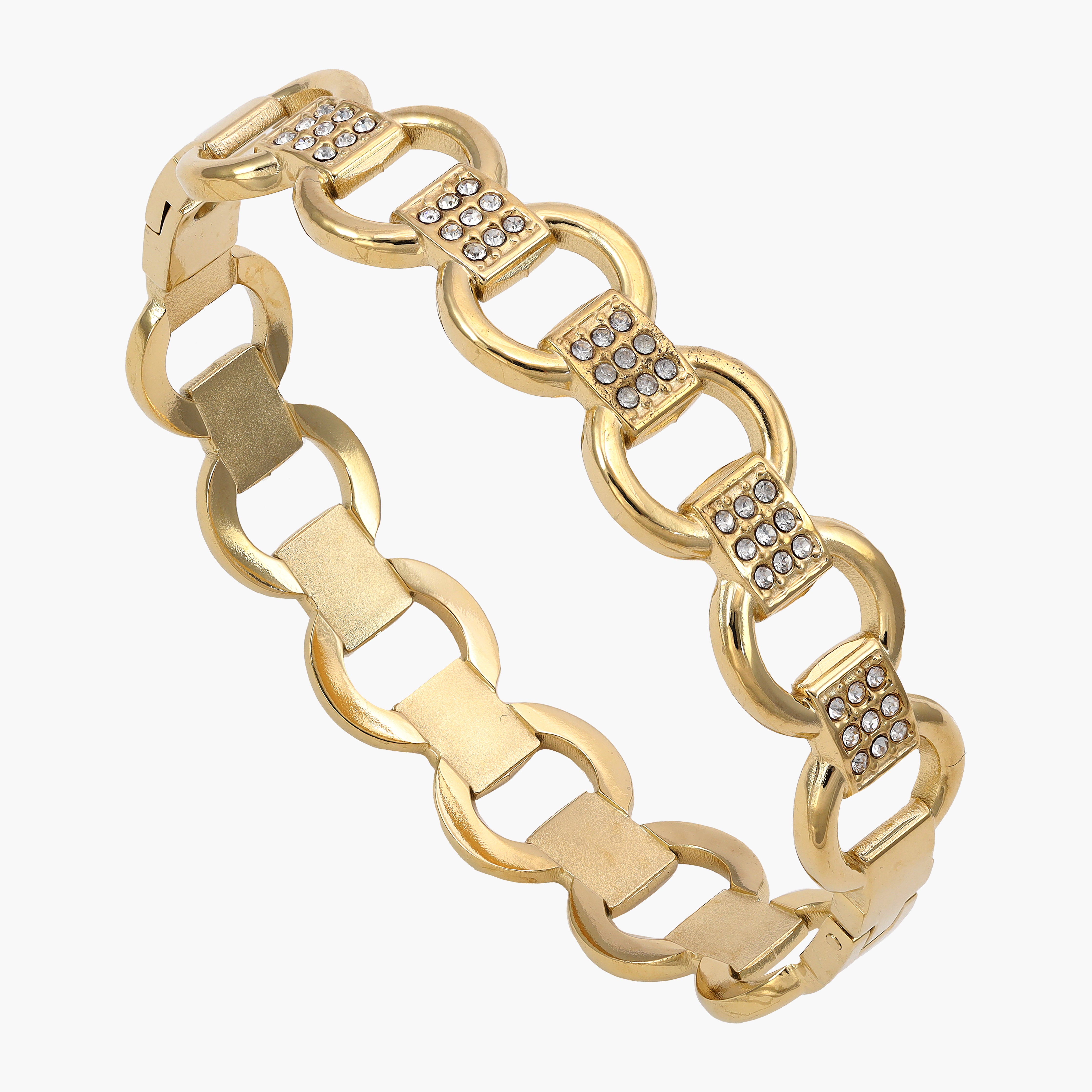 12mm Damen Armreifen Armband aus Edelstahl 18K Vergoldet - Taipan Schmuck