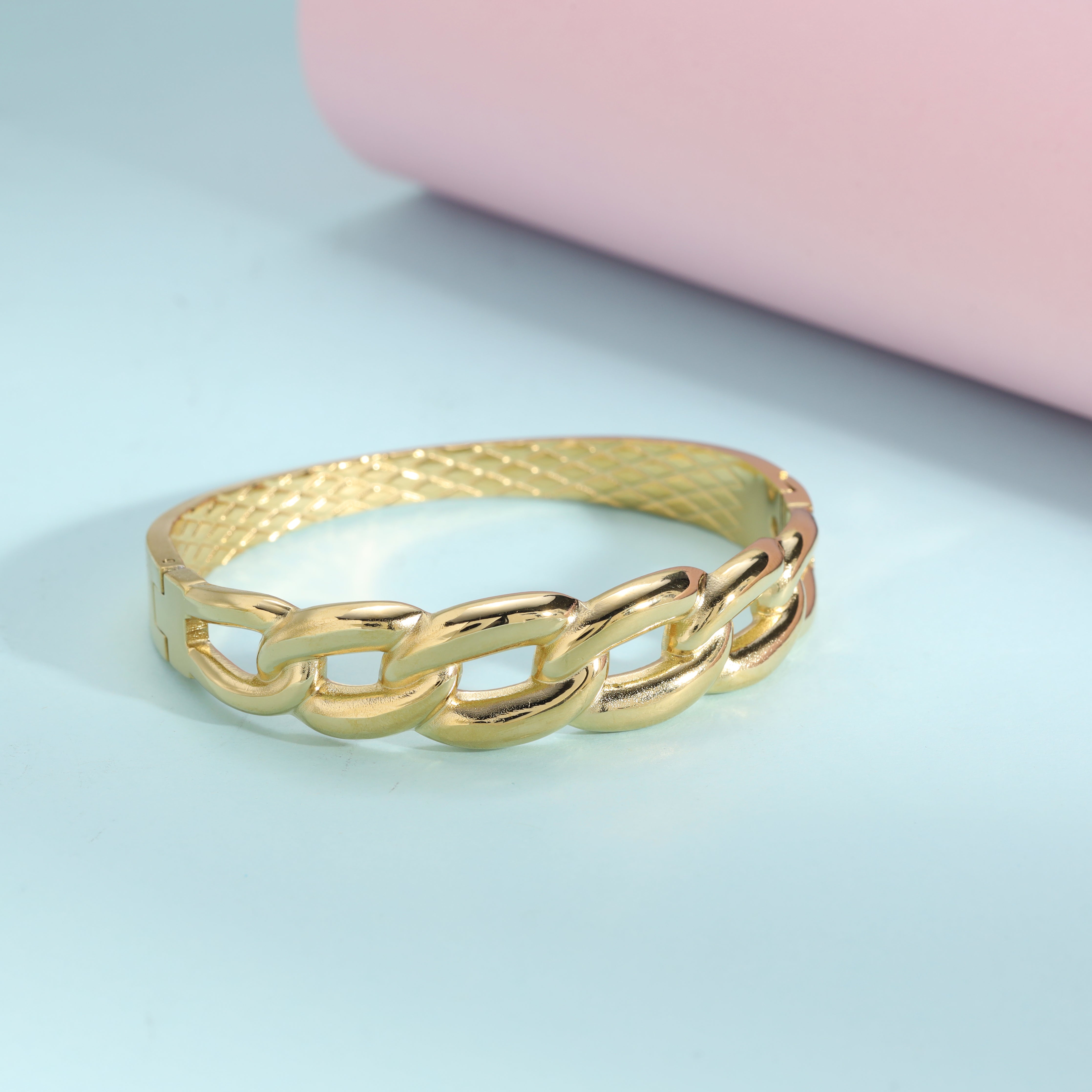 13mm Damen Armreifen Armband aus Edelstahl 18K Vergoldet - Taipan Schmuck